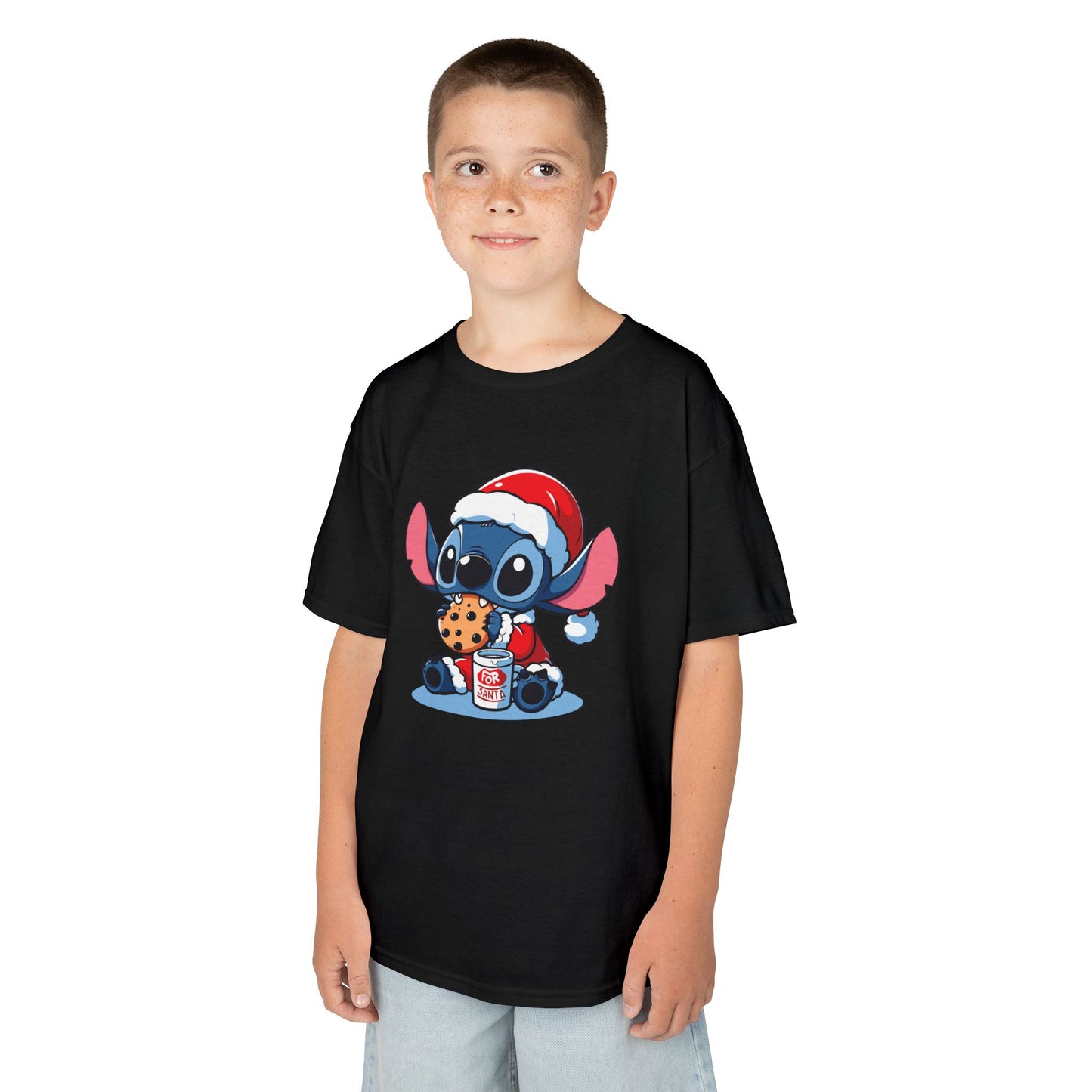 Saint Stitch Christmas Kids T-Shirt – Cute Holiday Alien Heavy Cotton Tee