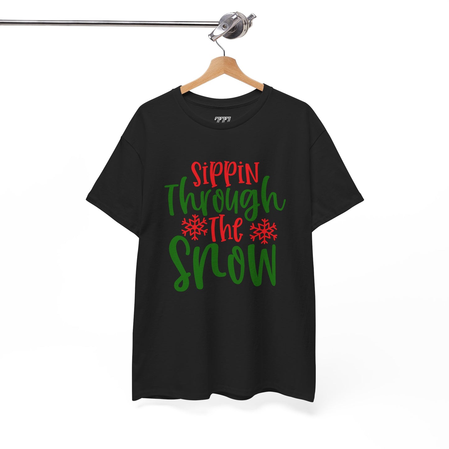 Sippin’ Through The Snow T-Shirt – Festive Holiday Beverage Unisex Heavy Cotton Tee