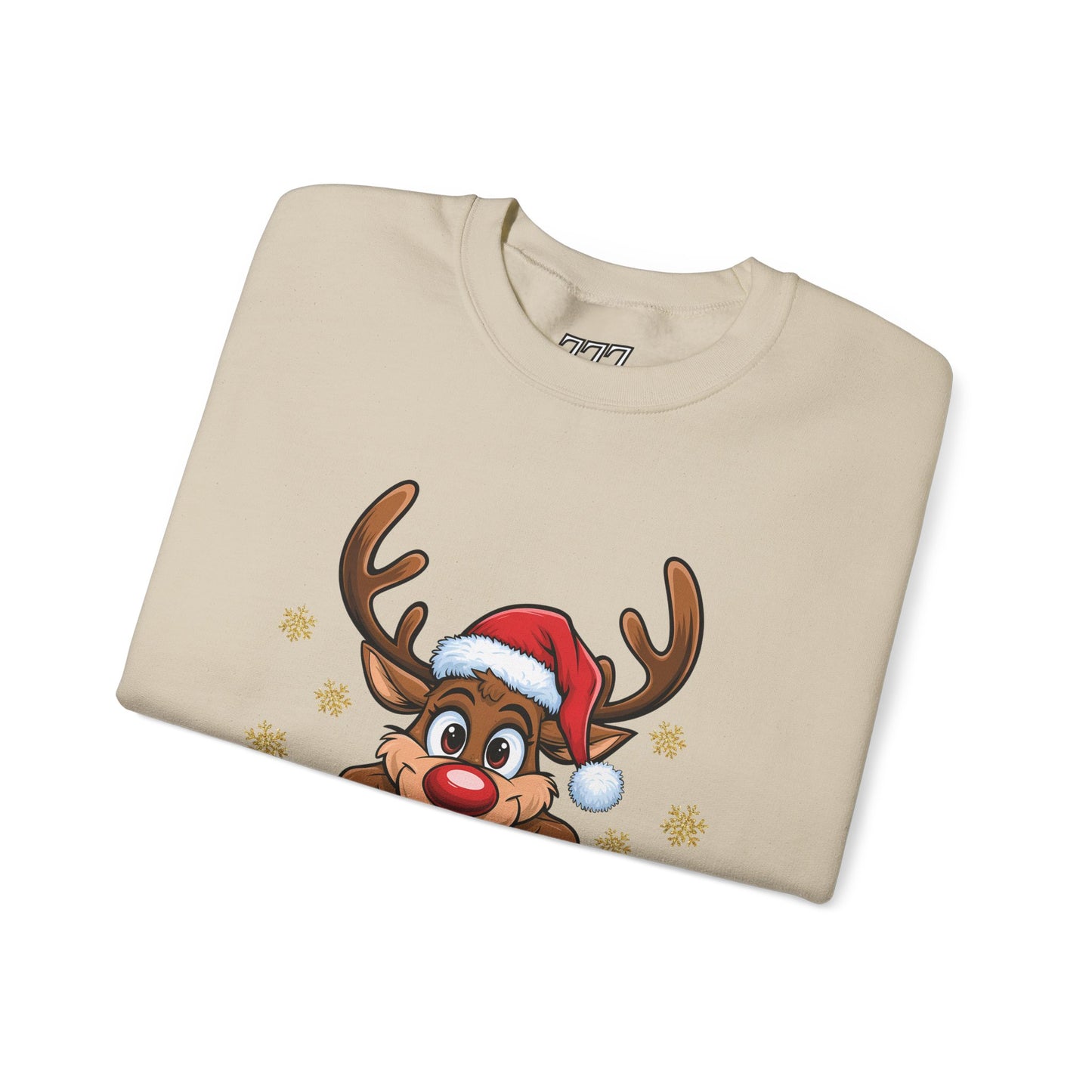 Merry & Bright Unisex Heavy Blend Crewneck Sweatshirt – Cute Christmas Reindeer Holiday Sweater