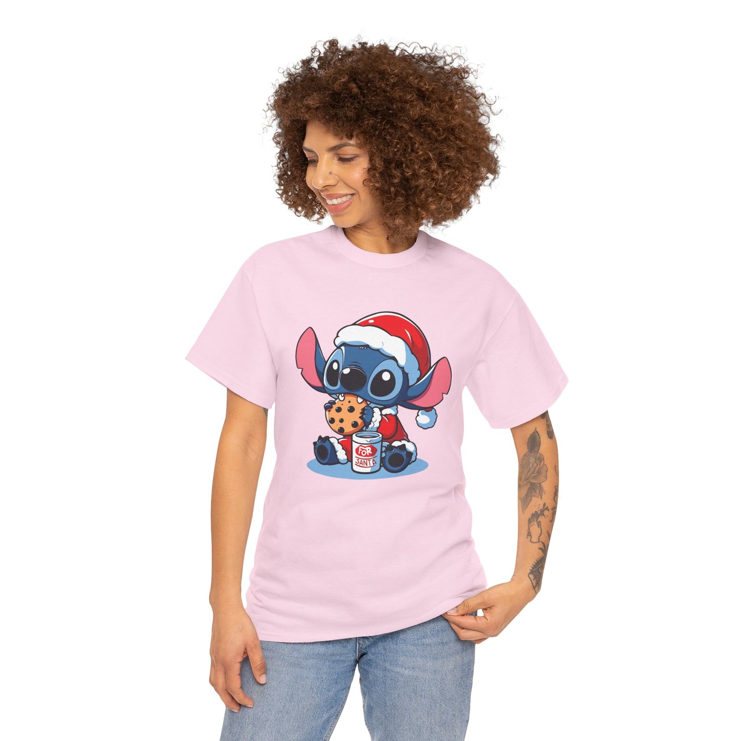 Saint Stitch Christmas T-Shirt – Cute Holiday Alien Unisex Heavy Cotton Tee