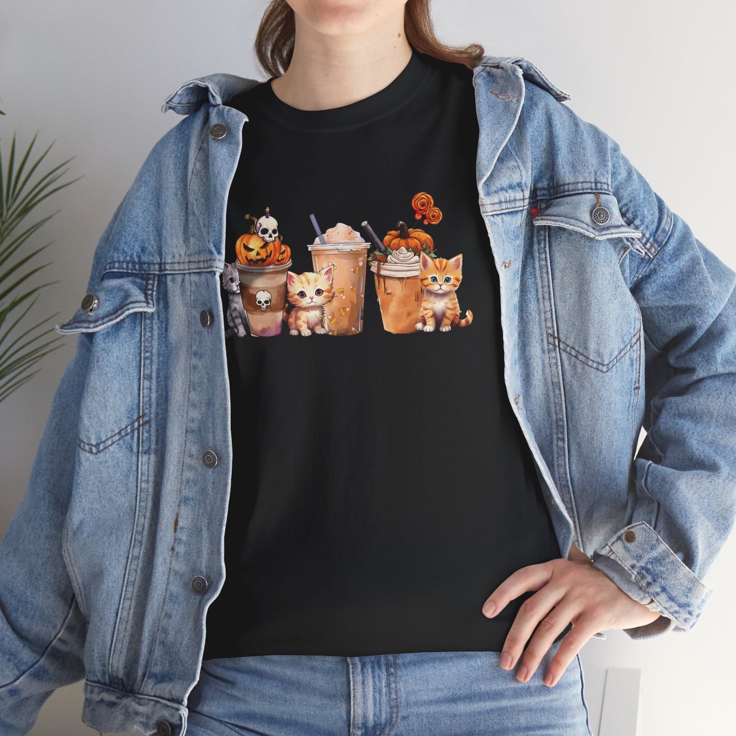 Coffee & Cats Unisex Heavy Cotton T-Shirt