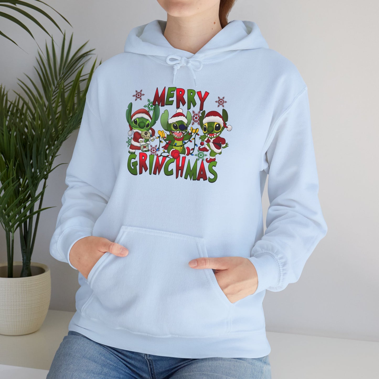 Merry Grinchmas Hoodie – Funny Christmas Unisex Heavy Blend Holiday Sweatshirt