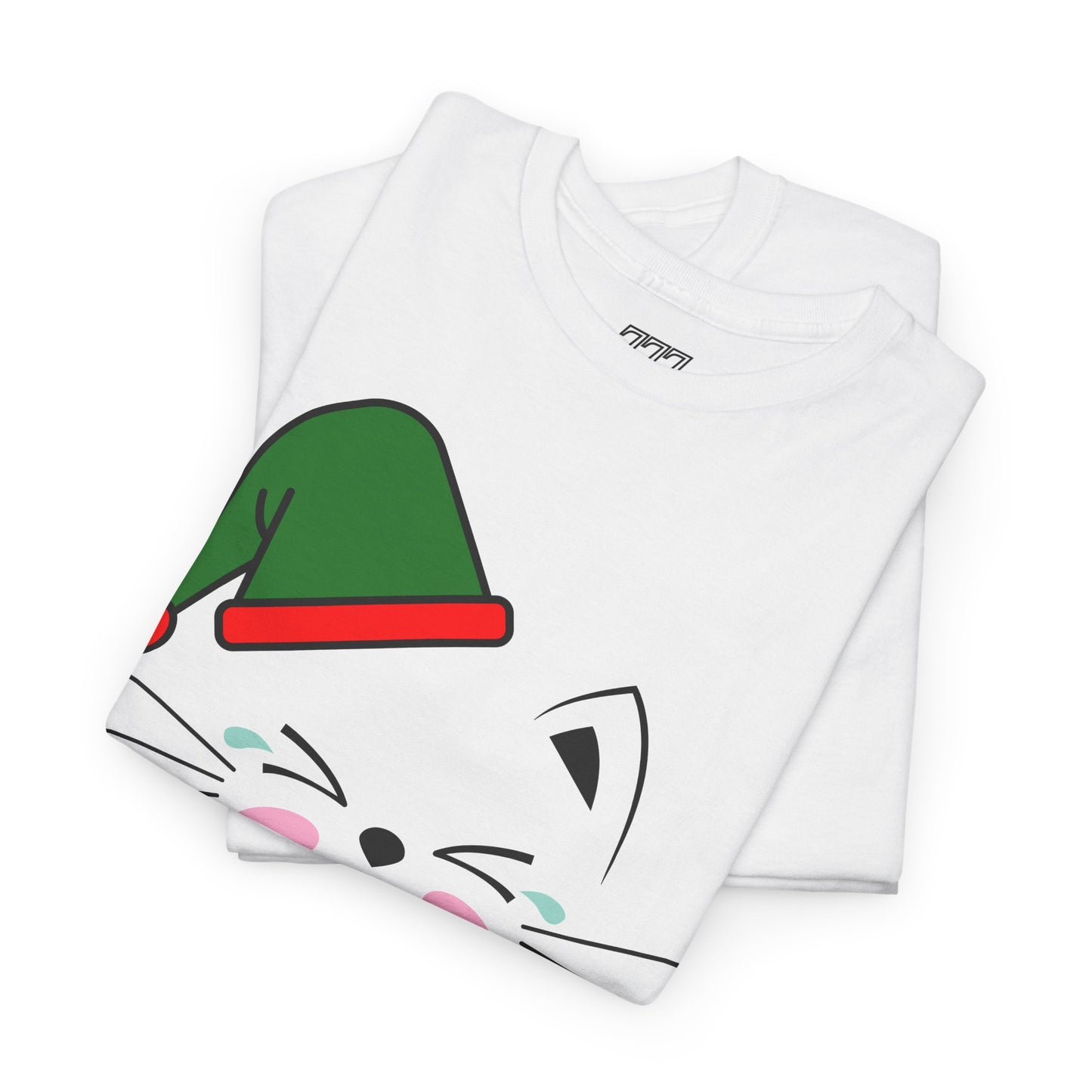 Elf Cat Christmas T-Shirt – Cute Kawaii Cat Holiday Tee (Unisex)