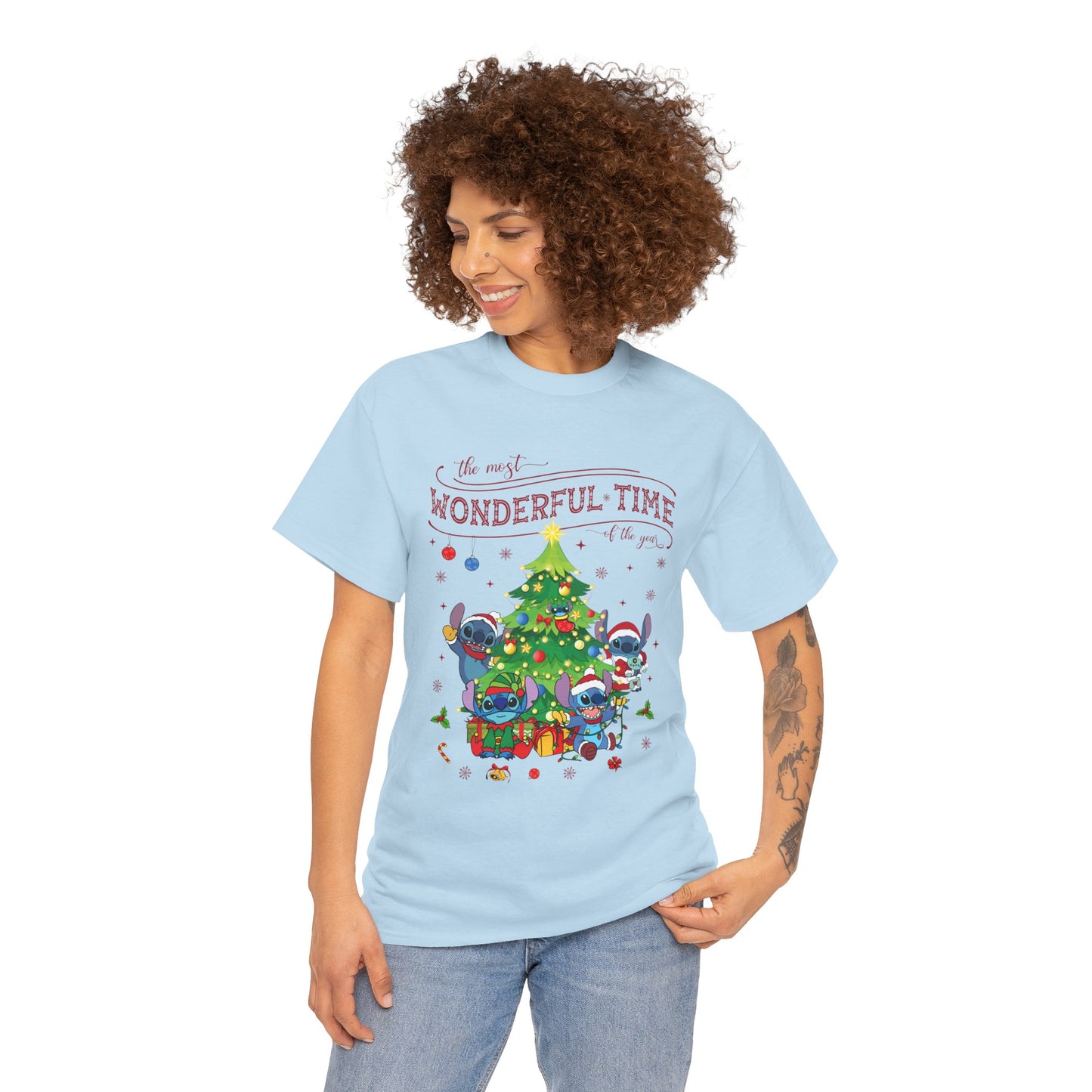 The Most Wonderful Time of the Year Christmas Tee – Cute Holiday Characters Festive Unisex Heavy Cotton T-Shirt