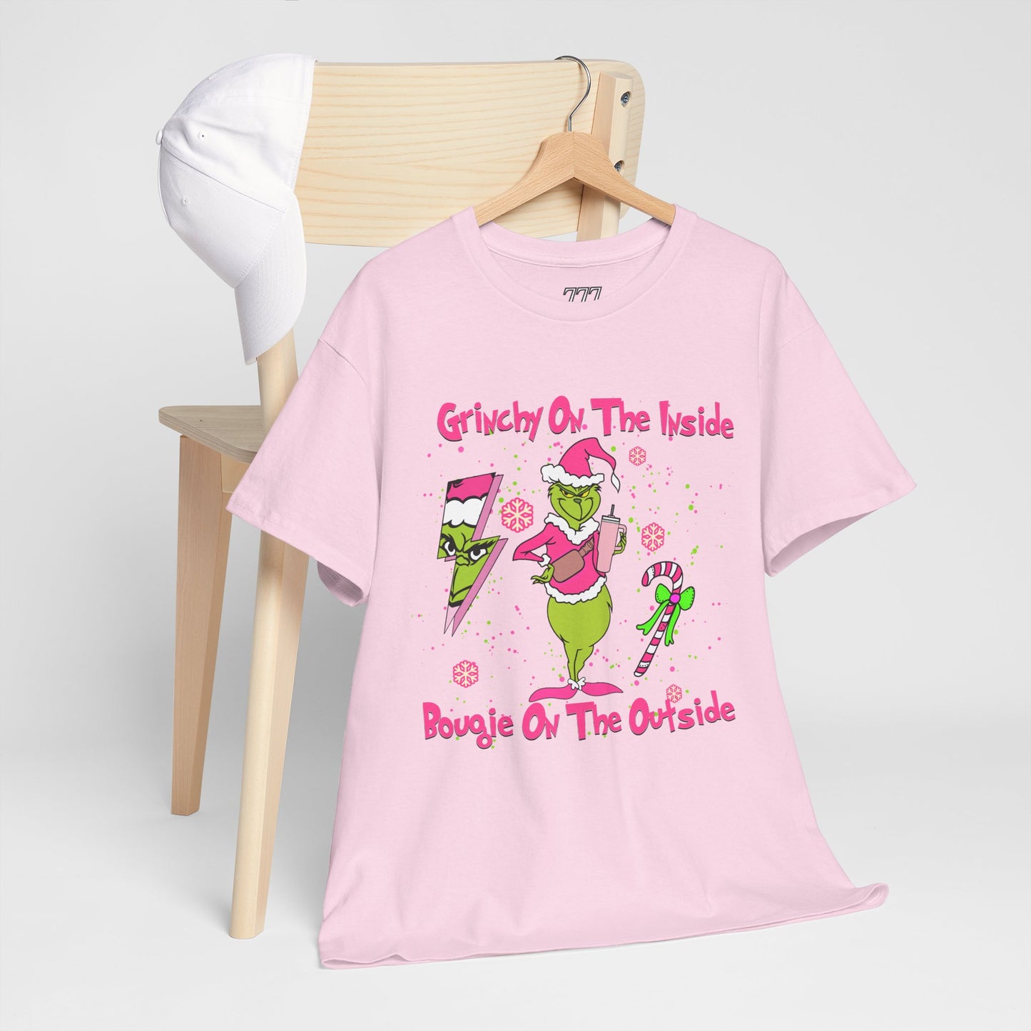 Grinchy On The Inside, Bougie On The Outside Unisex Heavy Cotton T-Shirt - Funny Holiday Tee