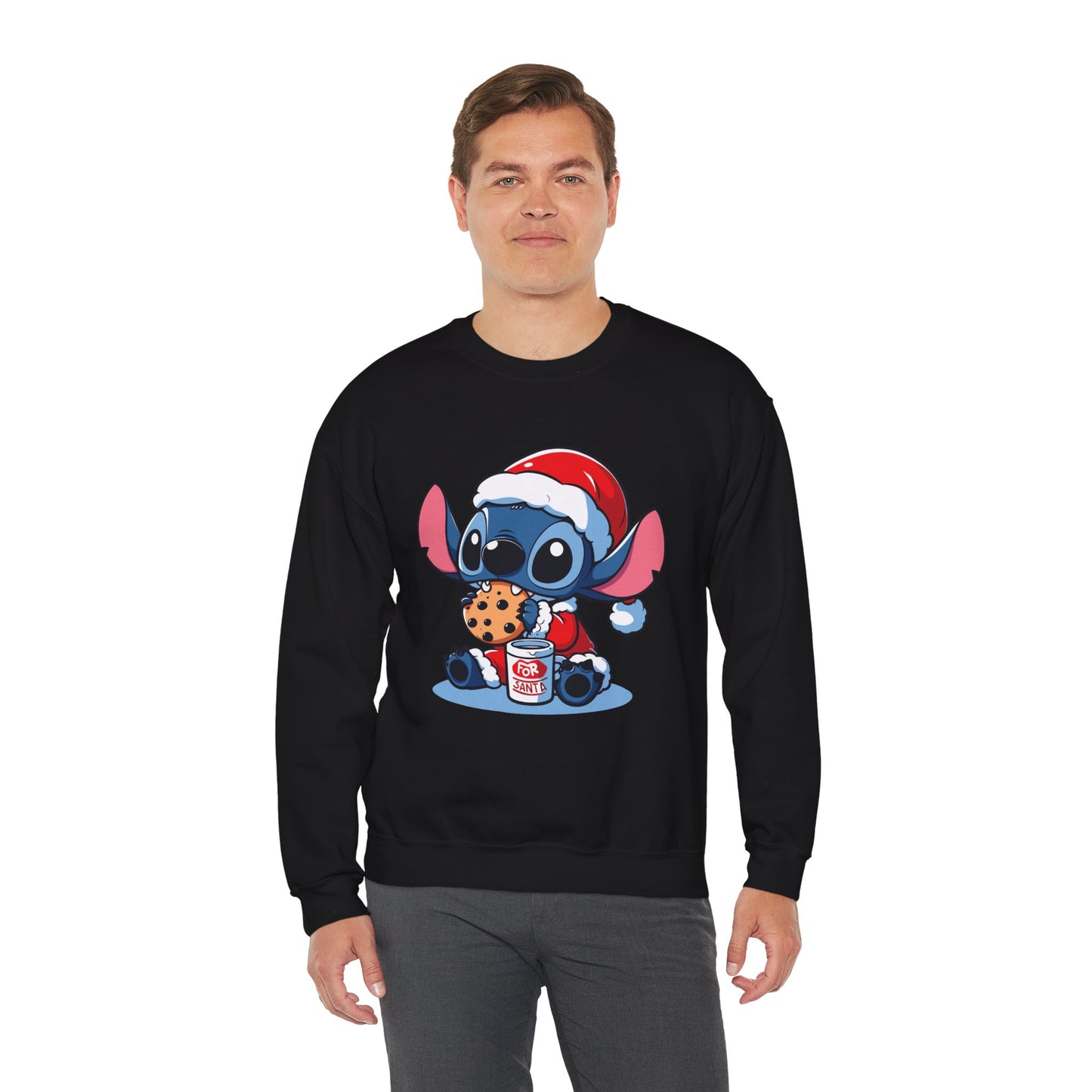 Saint Stitch Christmas Sweatshirt – Cute Holiday Alien Unisex Heavy Blend Crewneck