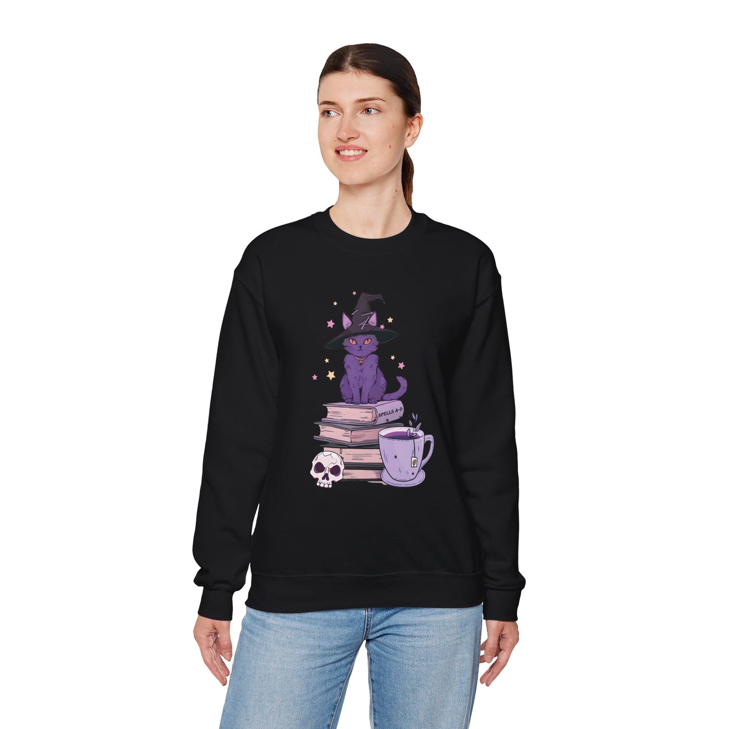 Cat Witch Women’s Heavy Blend Crewneck Sweatshirt