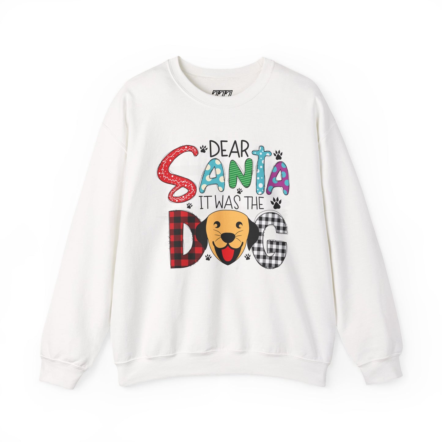 Dear Santa It Was The Dog Christmas Crewneck – Funny Holiday Dog Lover Sweatshirt (Unisex)