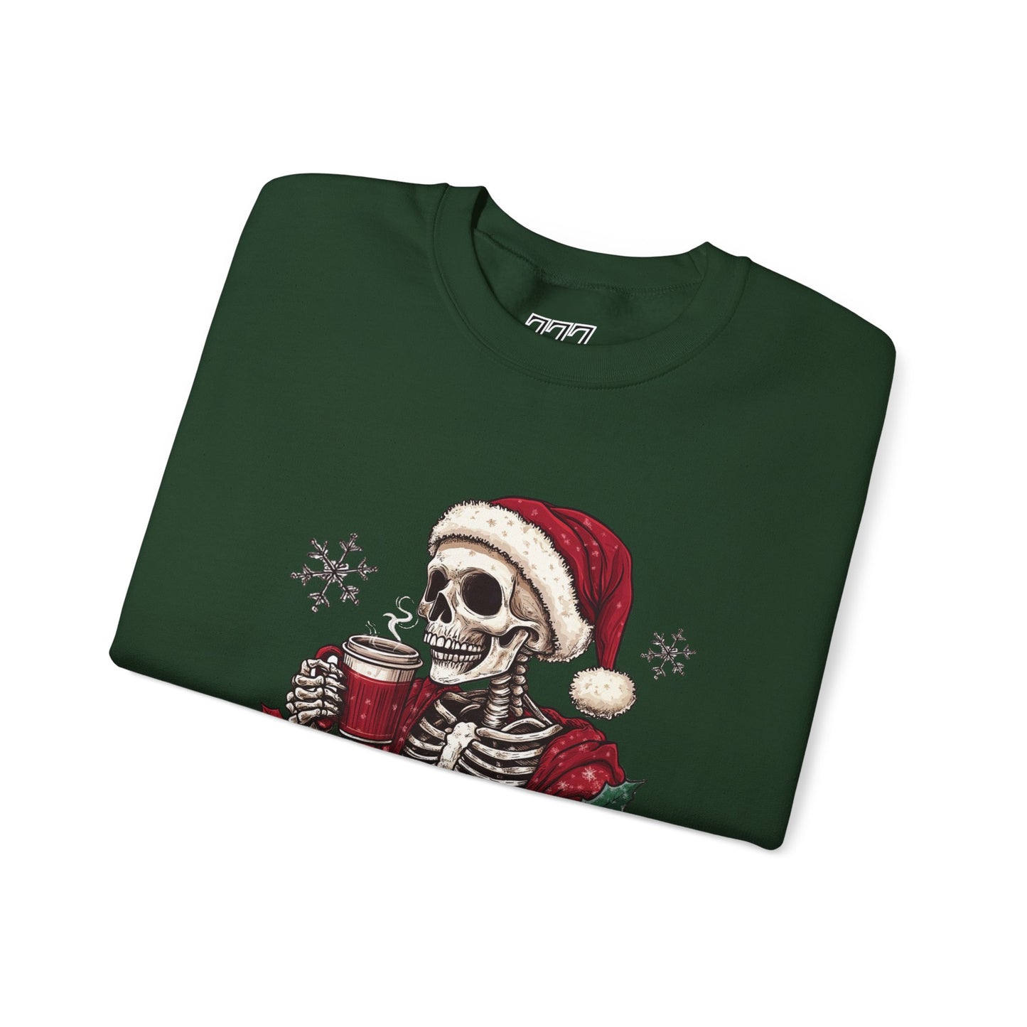Freezing To Death Skeleton Christmas Crewneck – Funny Holiday Unisex Sweatshirt, Winter Coffee Xmas Pullover