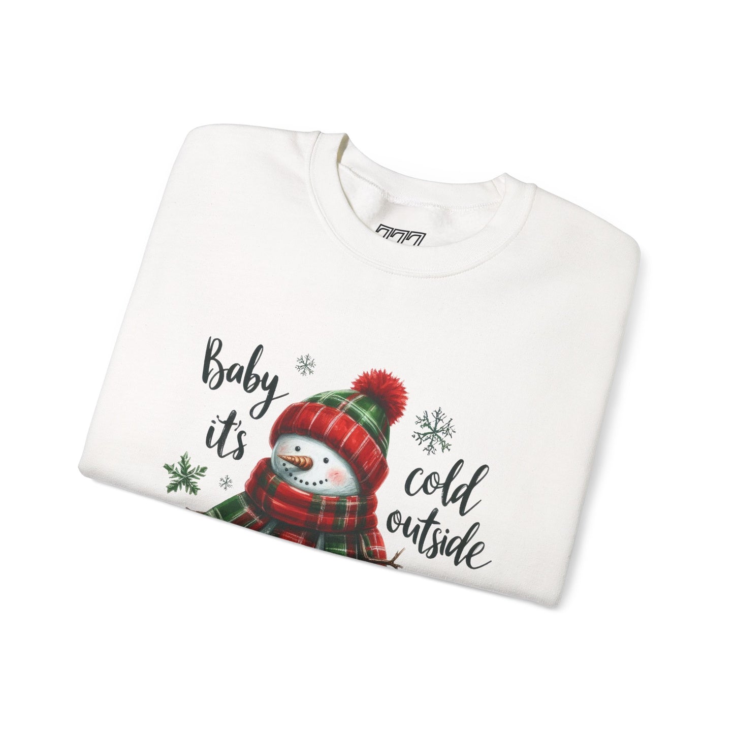 Baby It’s Cold Outside Christmas Unisex Heavy Blend Crewneck Sweatshirt – Cute Snowman Holiday Sweater