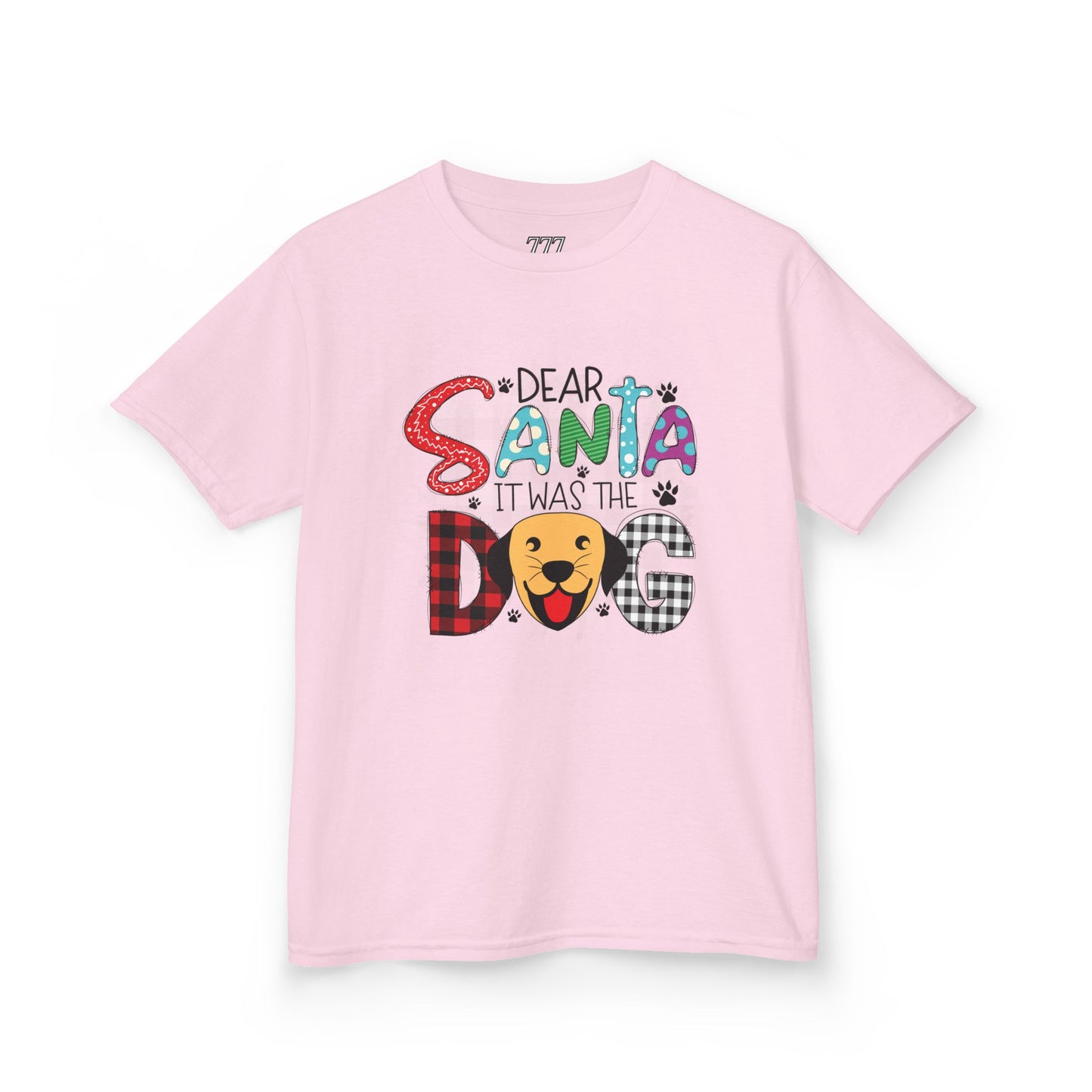 Dear Santa It Was The Dog Kids Christmas T-Shirt – Funny Holiday Dog Lover Tee