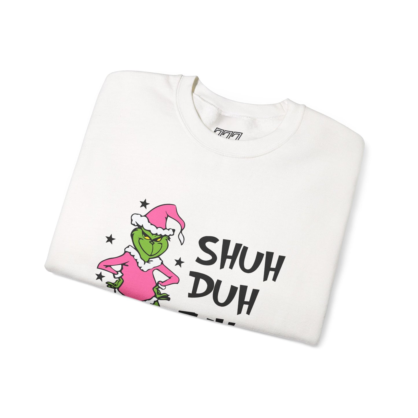 SHUH DUH FUH CUP Funny Christmas Grinch-Inspired Holiday Sweatshirt – Sarcastic Festive Unisex Heavy Blend Crewneck