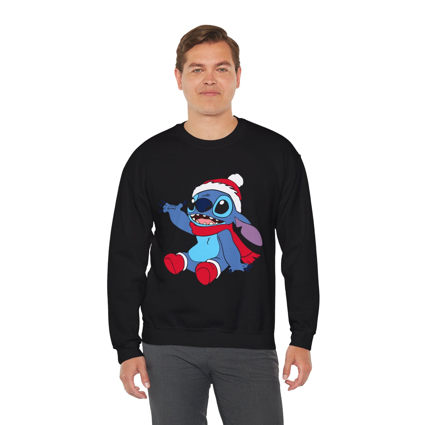 Jolly Alien Christmas Crewneck – Cute Blue Alien Holiday Sweatshirt (Unisex)