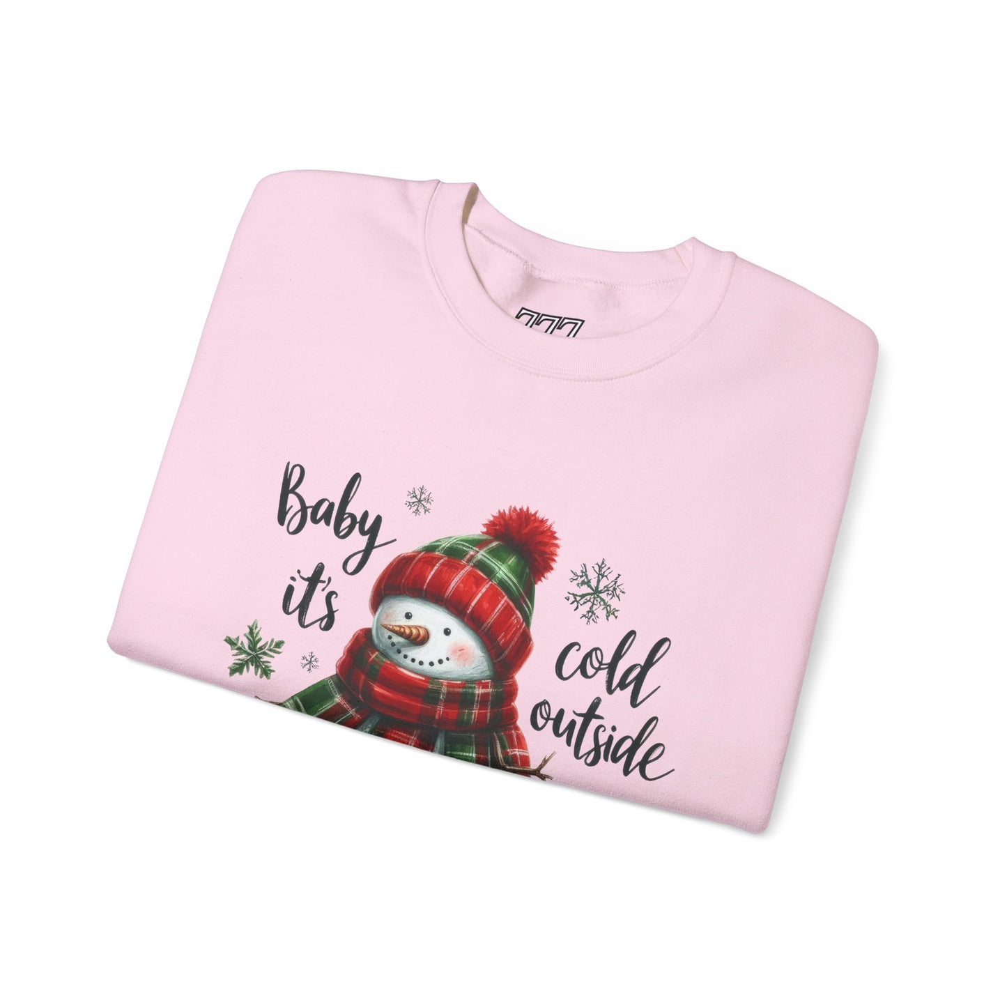Baby It’s Cold Outside Christmas Unisex Heavy Blend Crewneck Sweatshirt – Cute Snowman Holiday Sweater