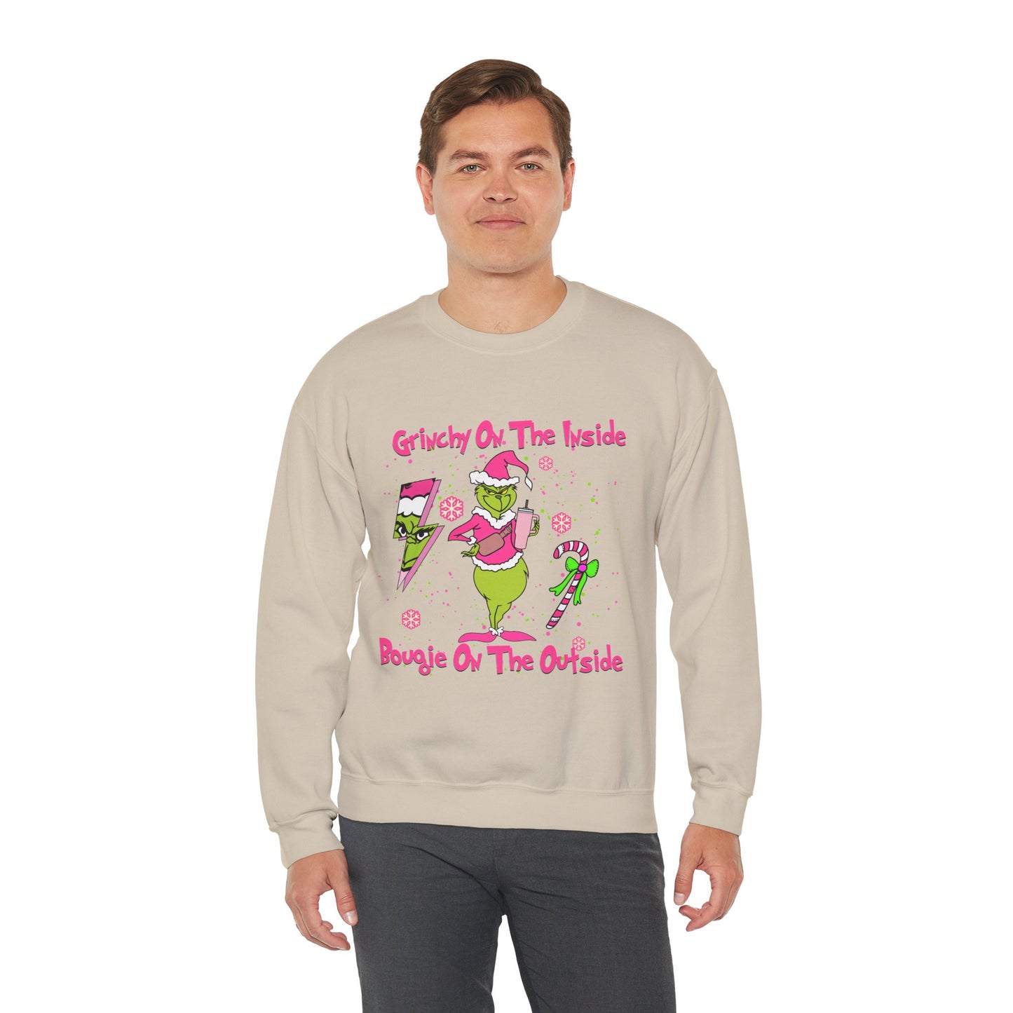 Grinchy On The Inside, Bougie On The Outside Unisex Heavy Blend Crewneck Sweatshirt