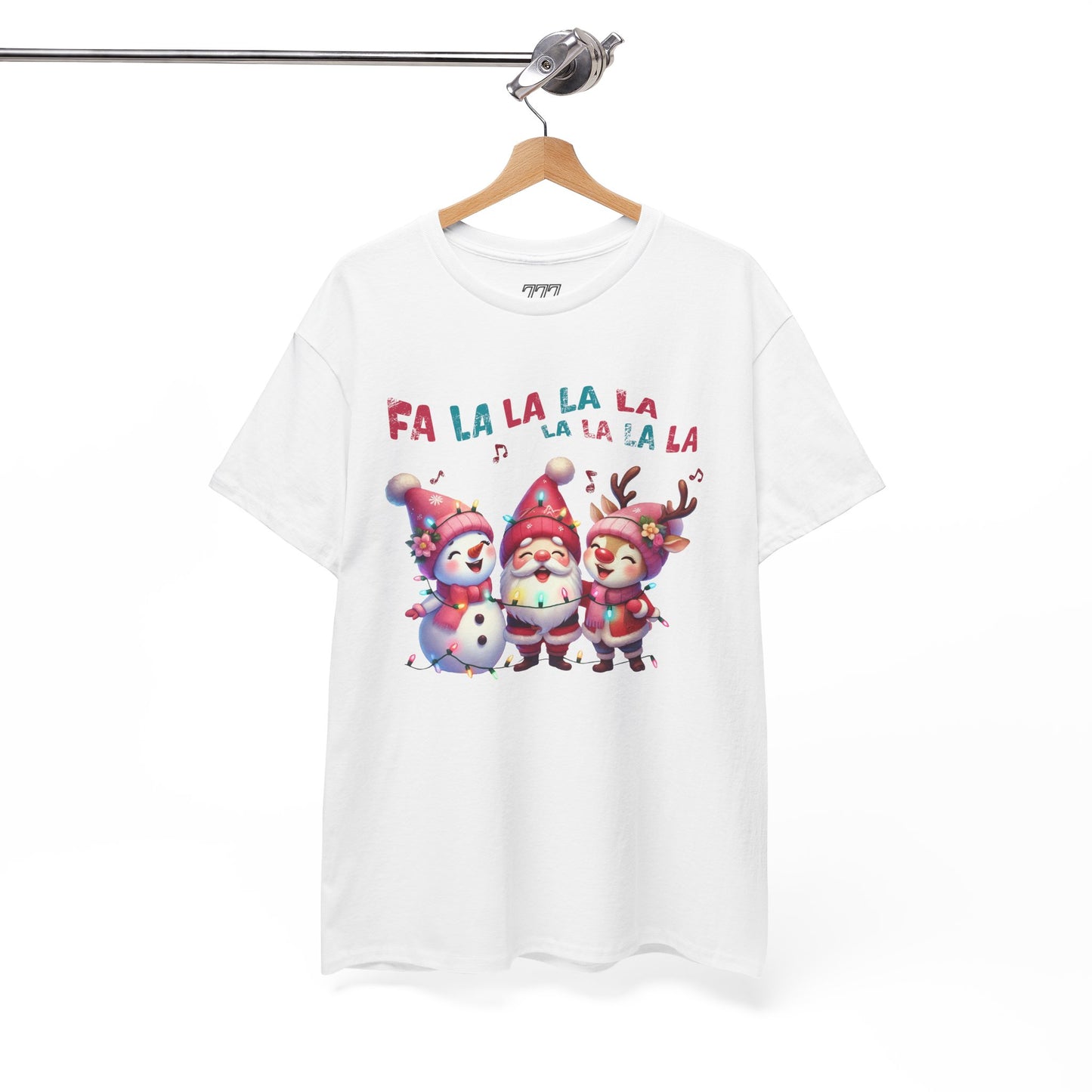 Festive Caroling Trio Unisex T-Shirt – Cute Santa, Snowman & Reindeer Holiday Shirttton T-Shirt