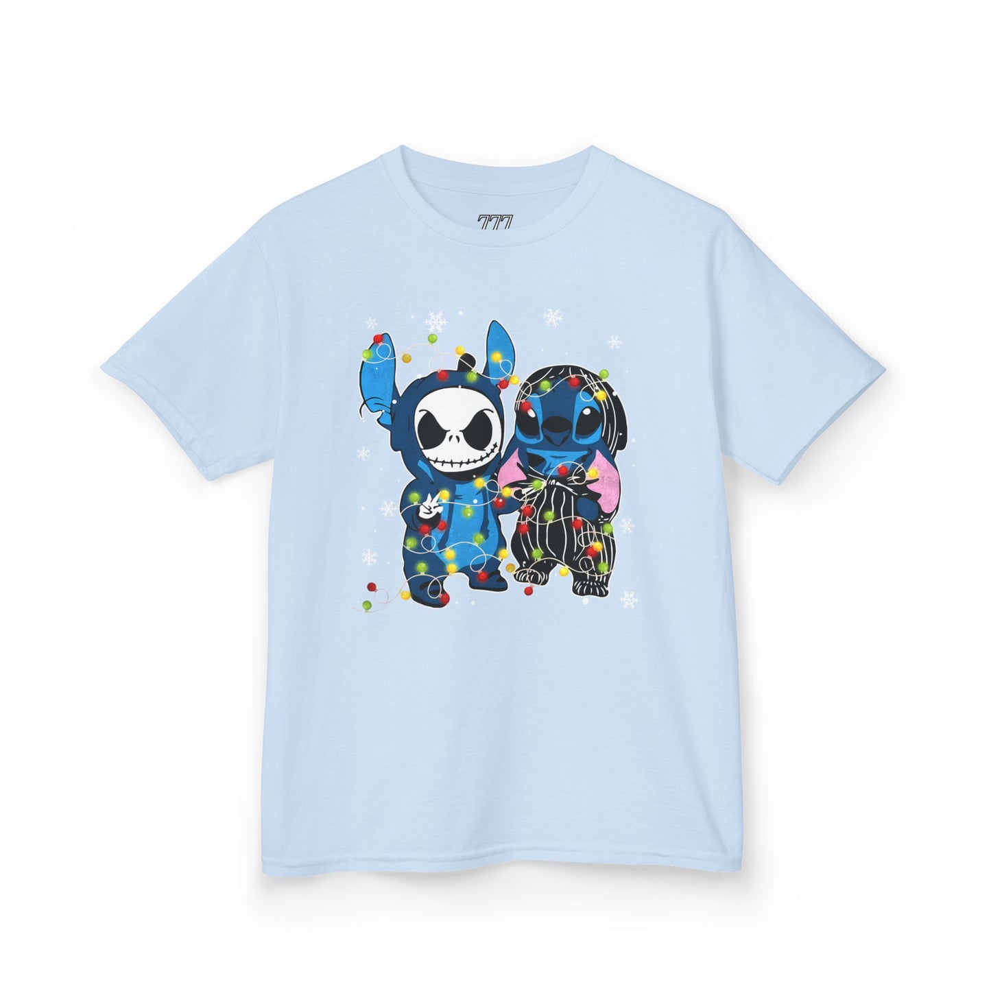 Cute Holiday Duo Christmas T-Shirt – Cartoon Alien & Skeleton Festive Unisex Kids Tee