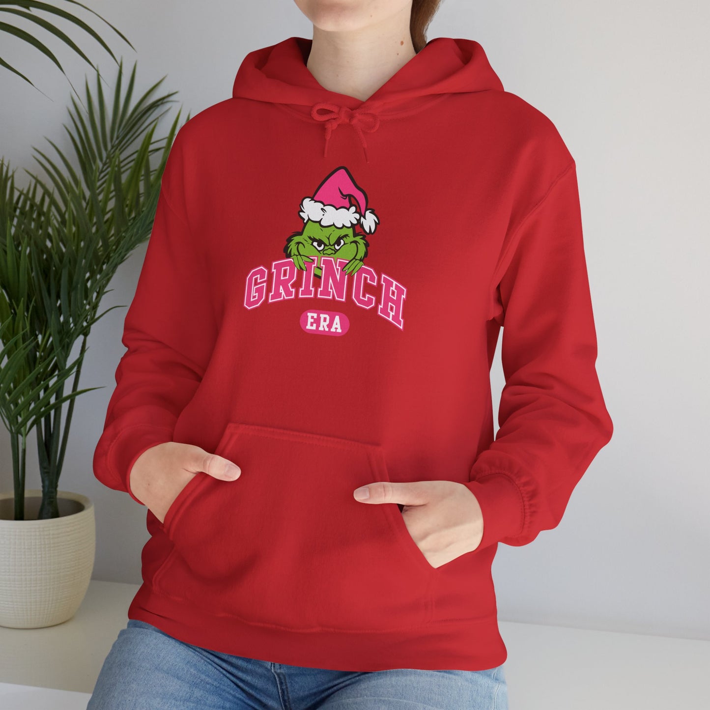 Grinch Era Christmas Hoodie – Cozy Pink Santa Grinch Graphic Hoodie (Unisex)
