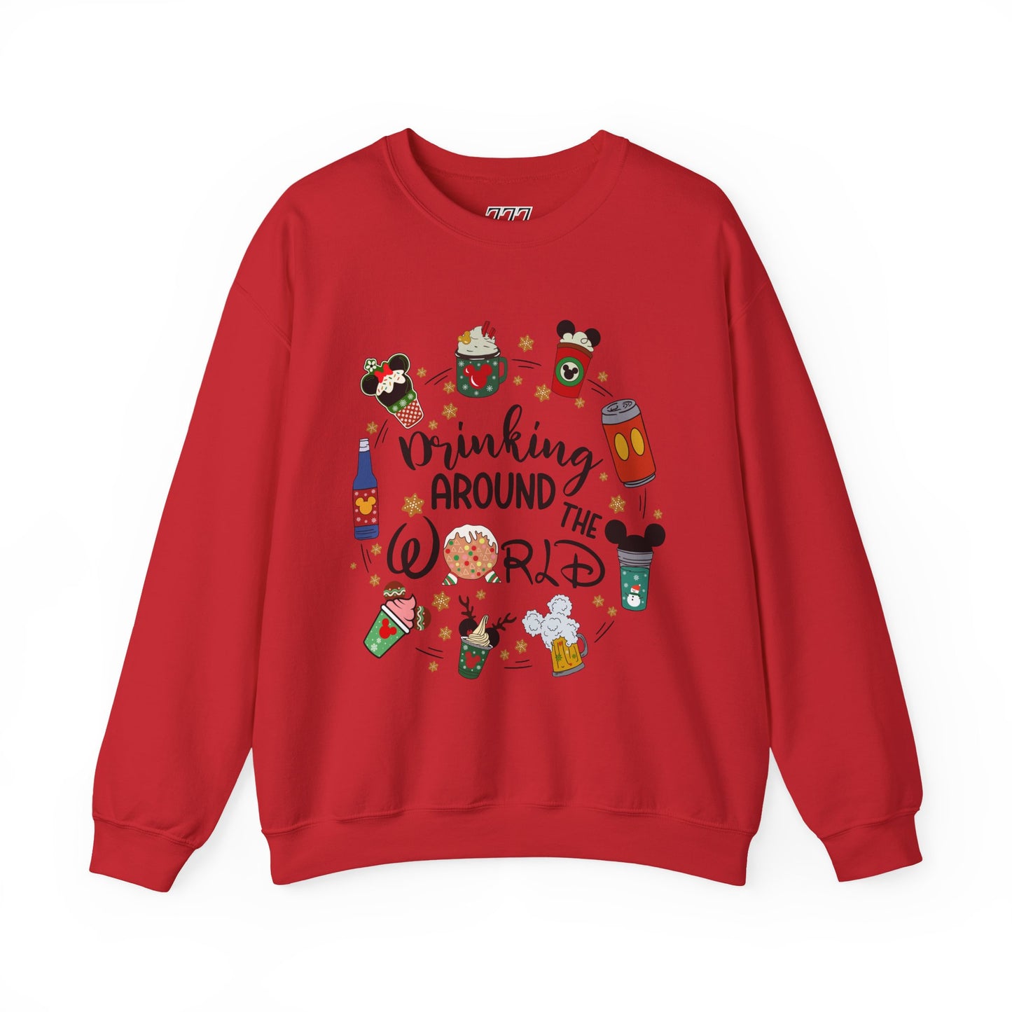 Drinking Around the World Christmas Crewneck – Fun Holiday Travel & Cocktail Sweatshirt (Unisex)