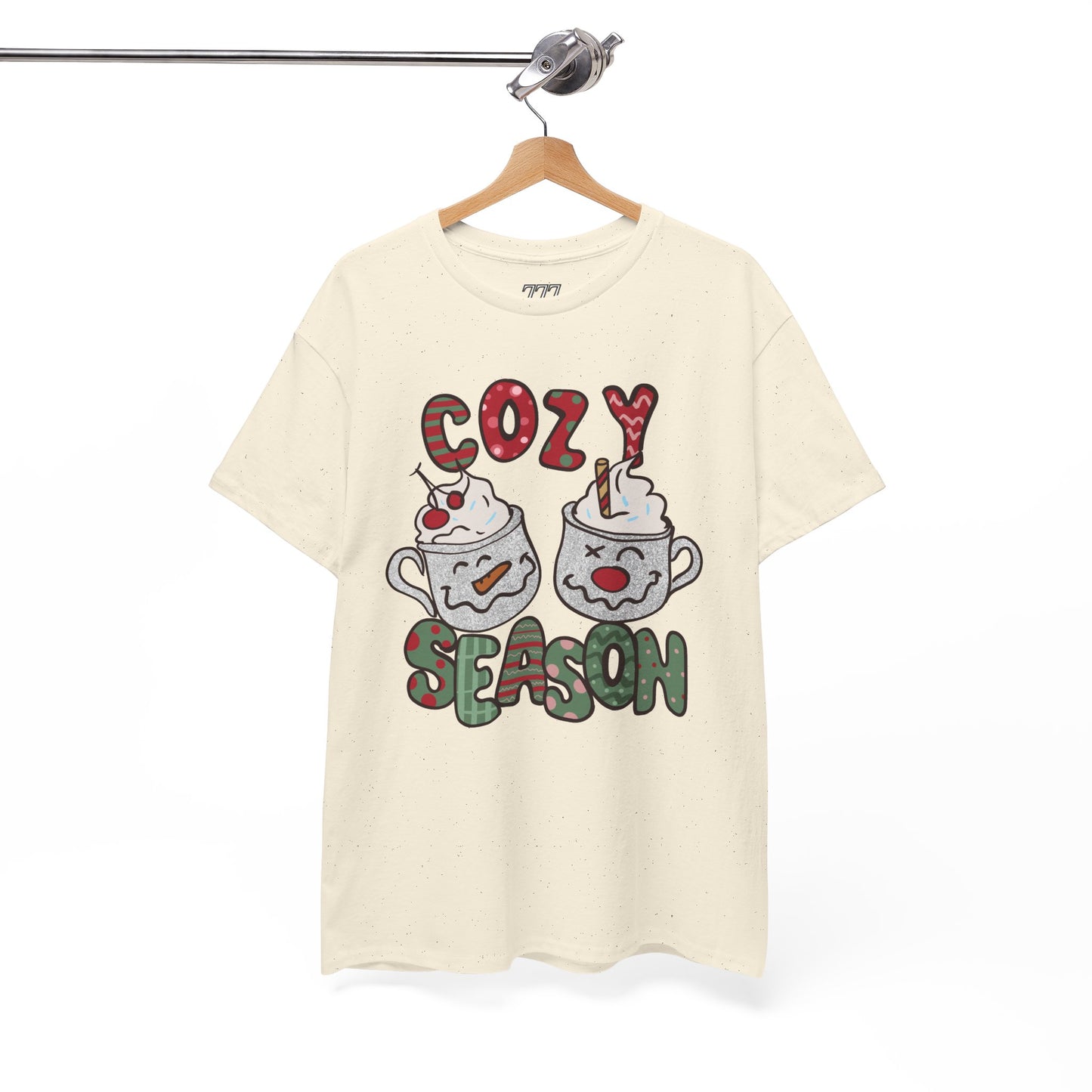 Cozy Season Christmas Unisex Heavy Cotton T-Shirt – Cute Holiday Hot Cocoa Tee
