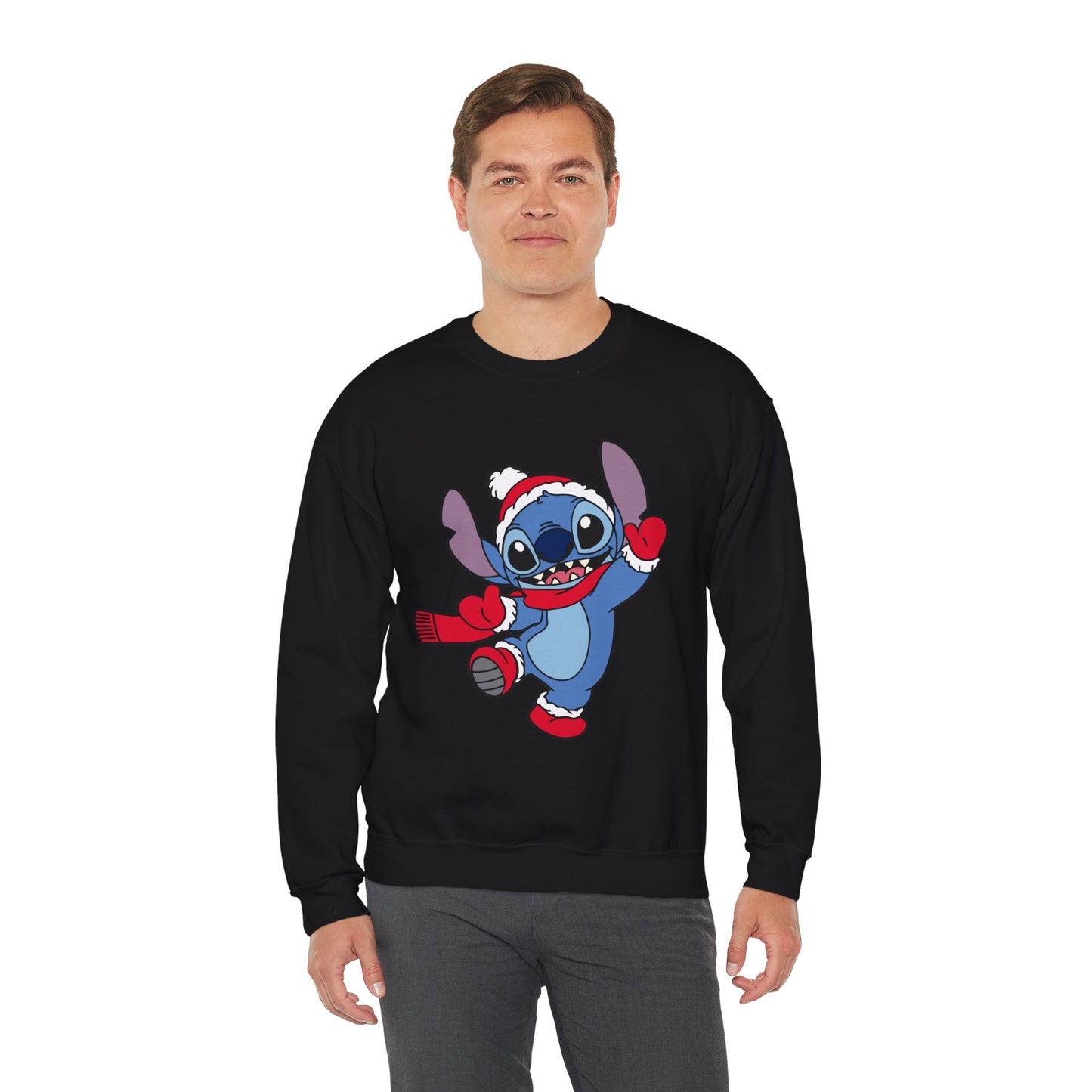Festive Alien Christmas Crewneck – Cute Blue Alien Holiday Sweatshirt (Unisex)