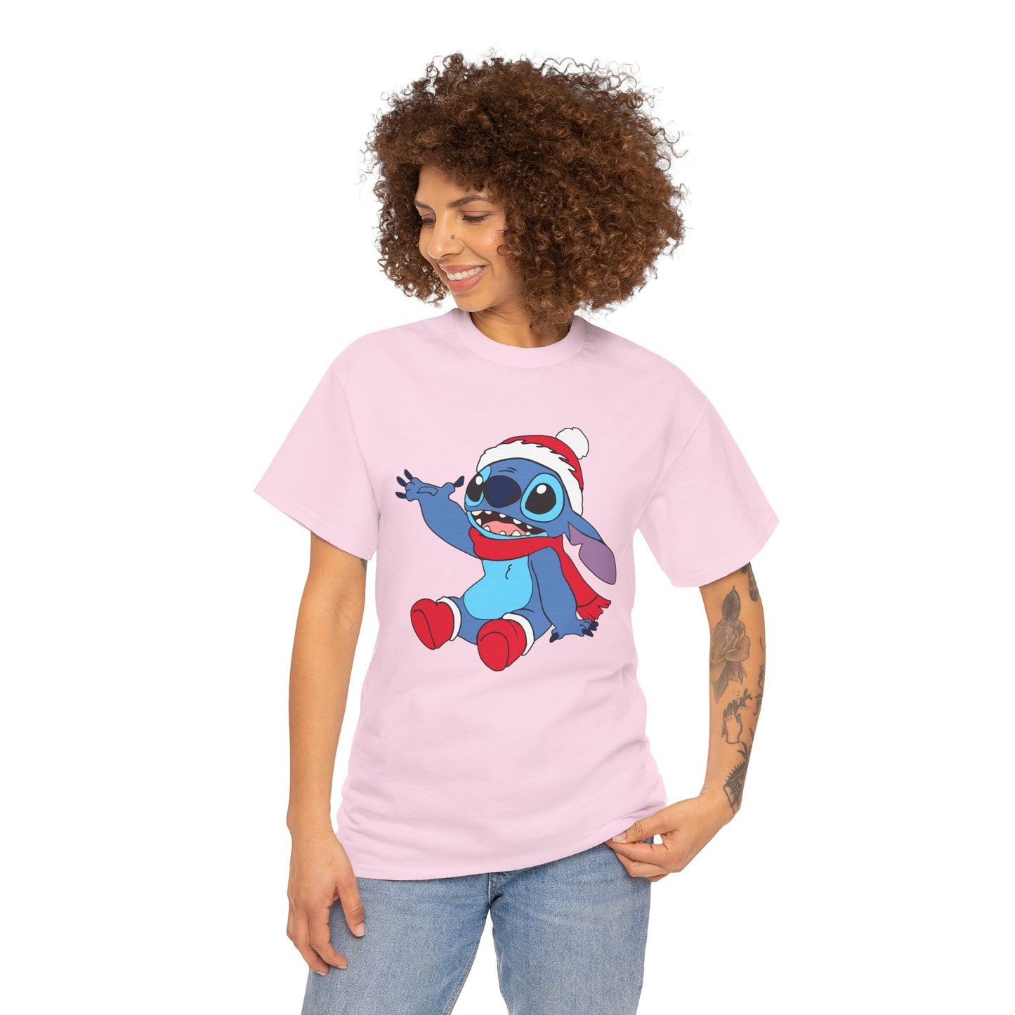 Jolly Alien Christmas T-Shirt – Cute Blue Alien Holiday Graphic Tee (Unisex)
