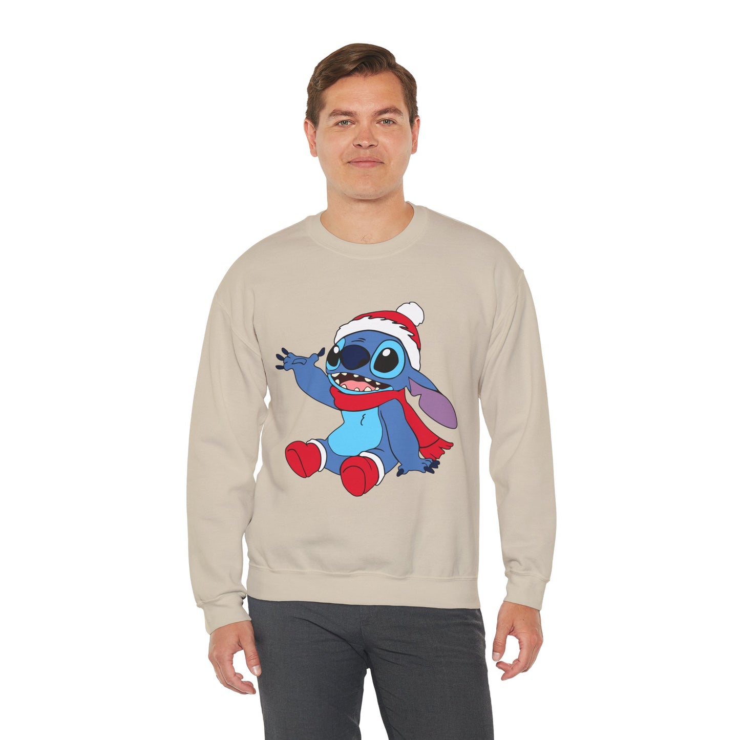 Jolly Alien Christmas Crewneck – Cute Blue Alien Holiday Sweatshirt (Unisex)