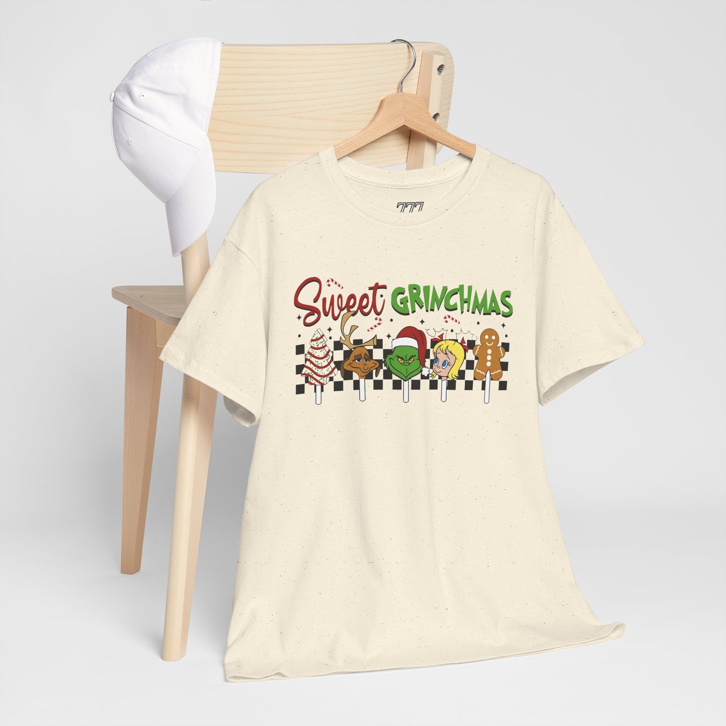 Sweet Grinchmas Candy Characters Funny Christmas Grinch-Inspired Holiday Tee – Festive Unisex Heavy Cotton T-Shirt