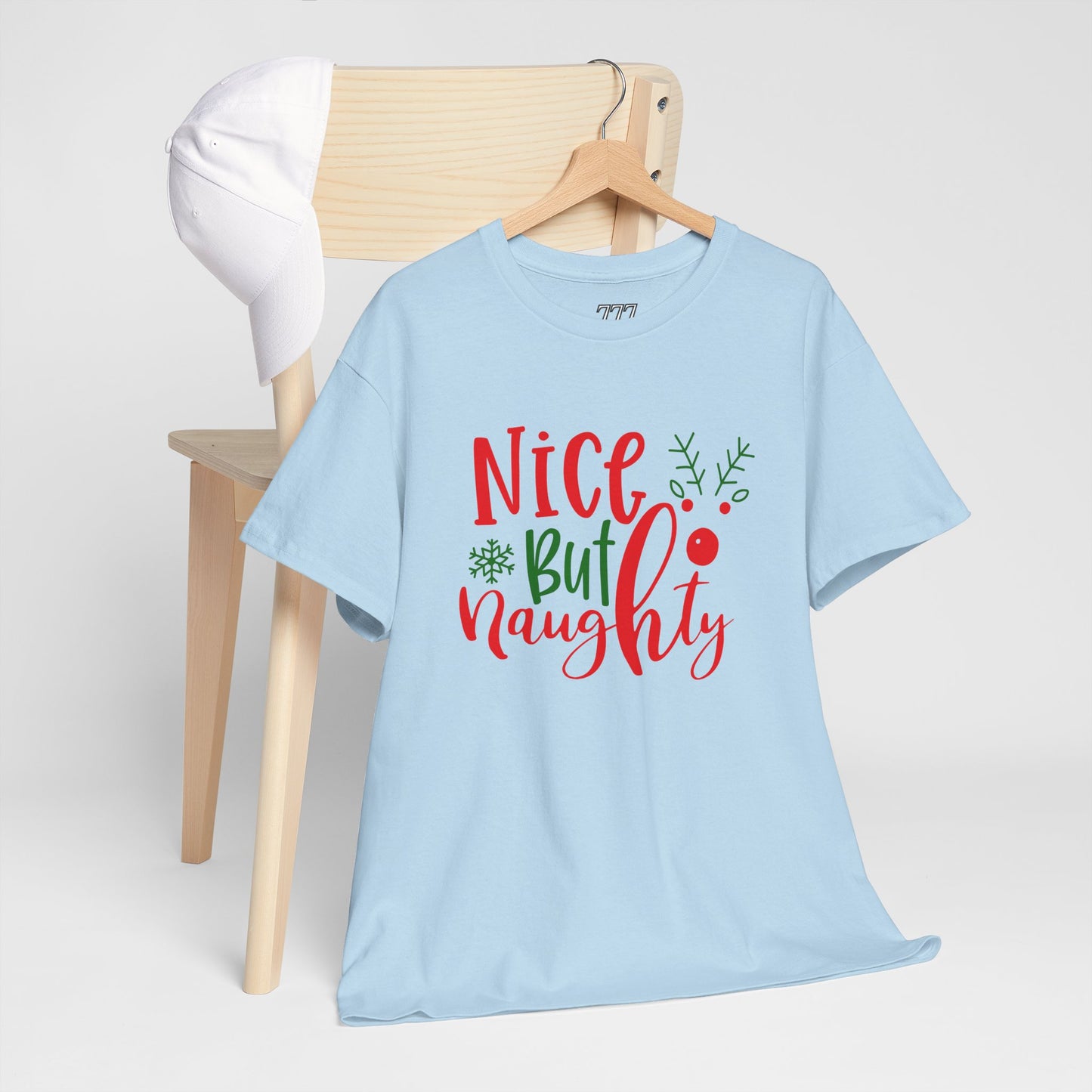Nice But Naughty T-Shirt – Cute & Sassy Christmas Unisex Heavy Cotton Tee