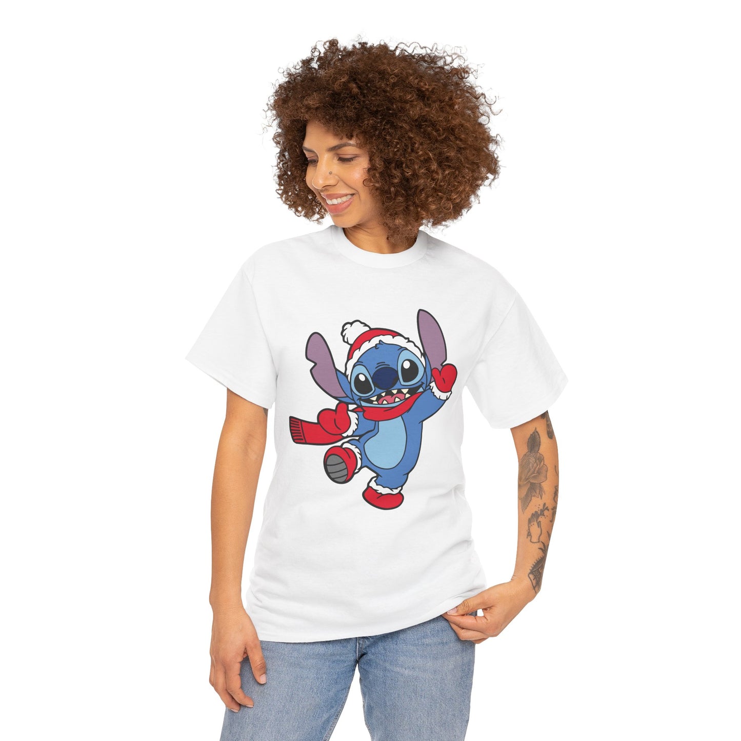 Festive Alien Christmas T-Shirt – Cute Blue Alien Holiday Graphic Tee (Unisex)