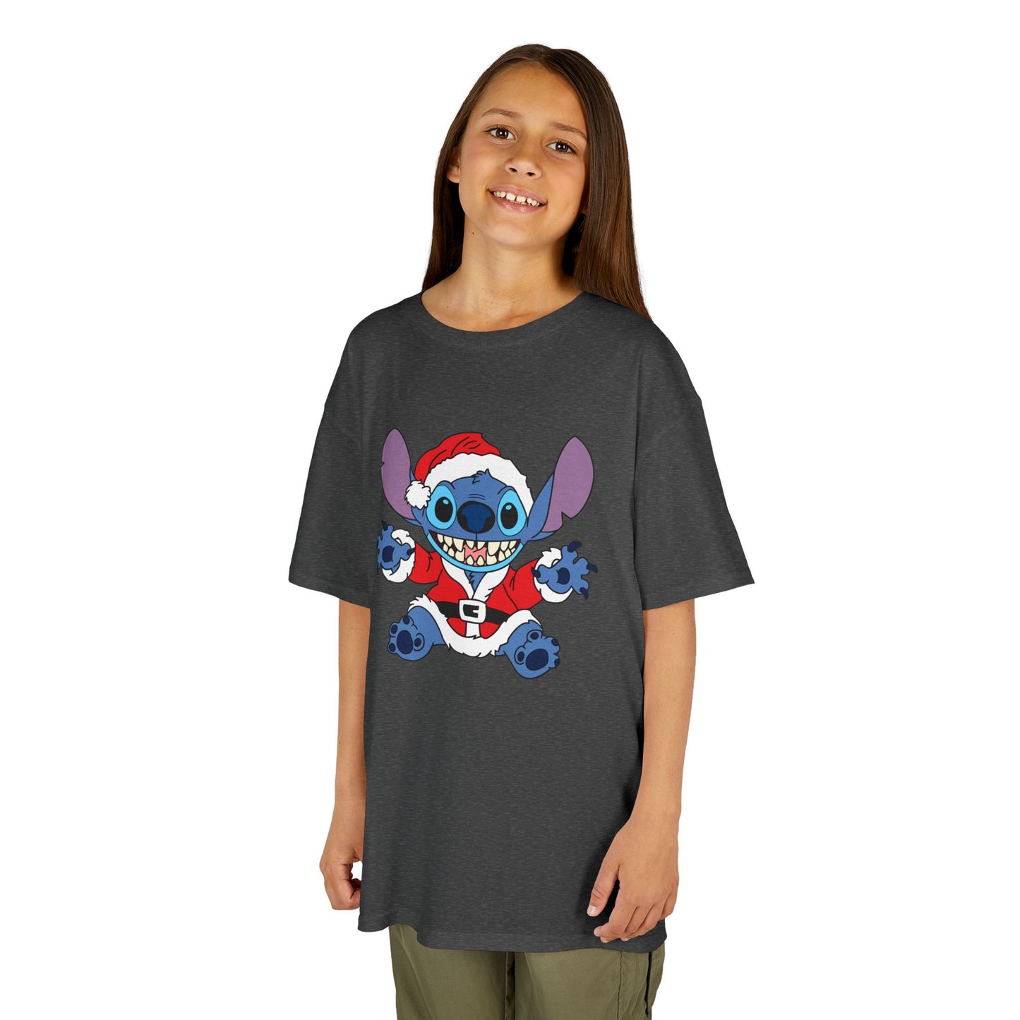 Alien Santa Kids Christmas T-Shirt – Cute Blue Alien Holiday Tee