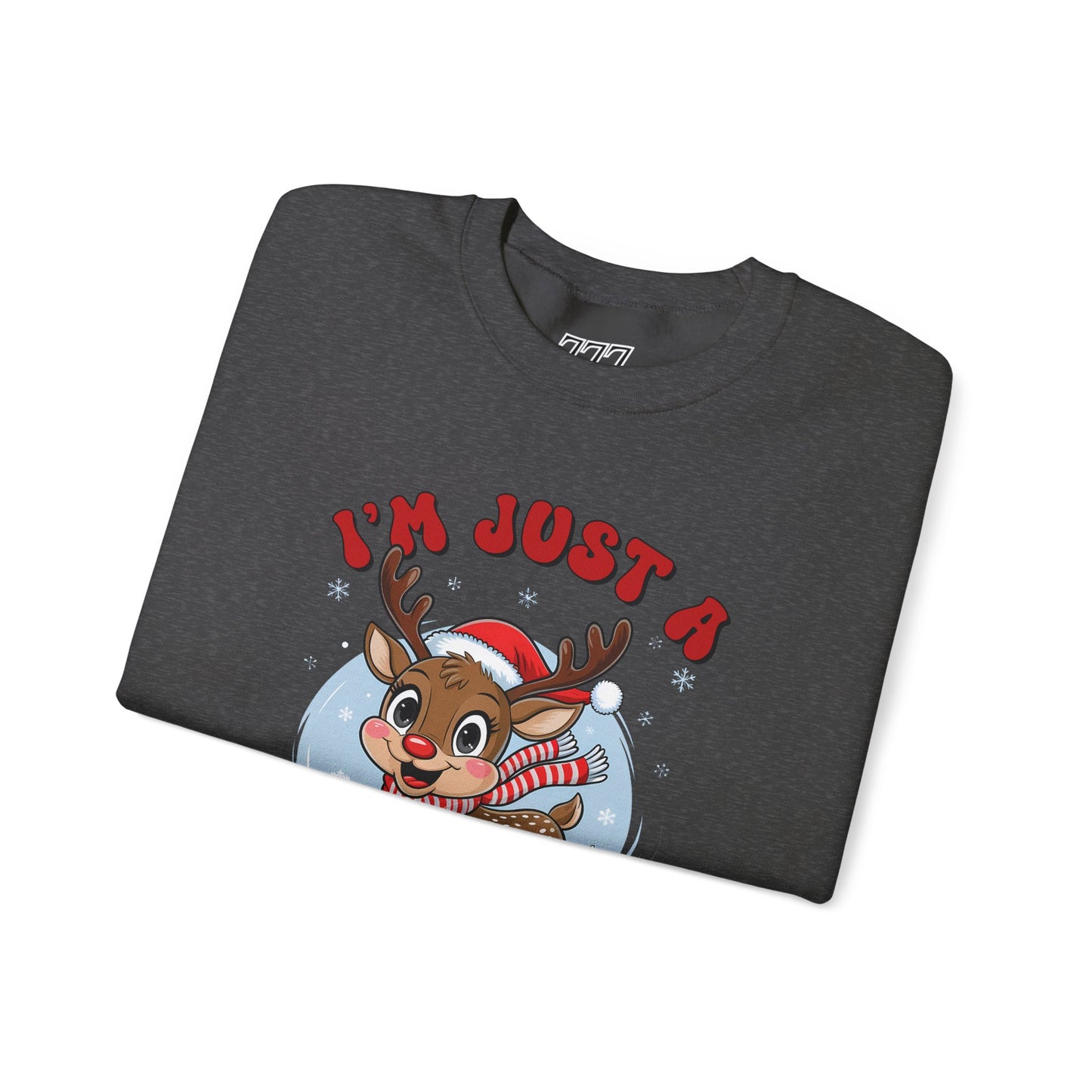 I’m Just a Misfit Unisex Heavy Blend Crewneck Sweatshirt – Cute Christmas Reindeer Holiday Sweater