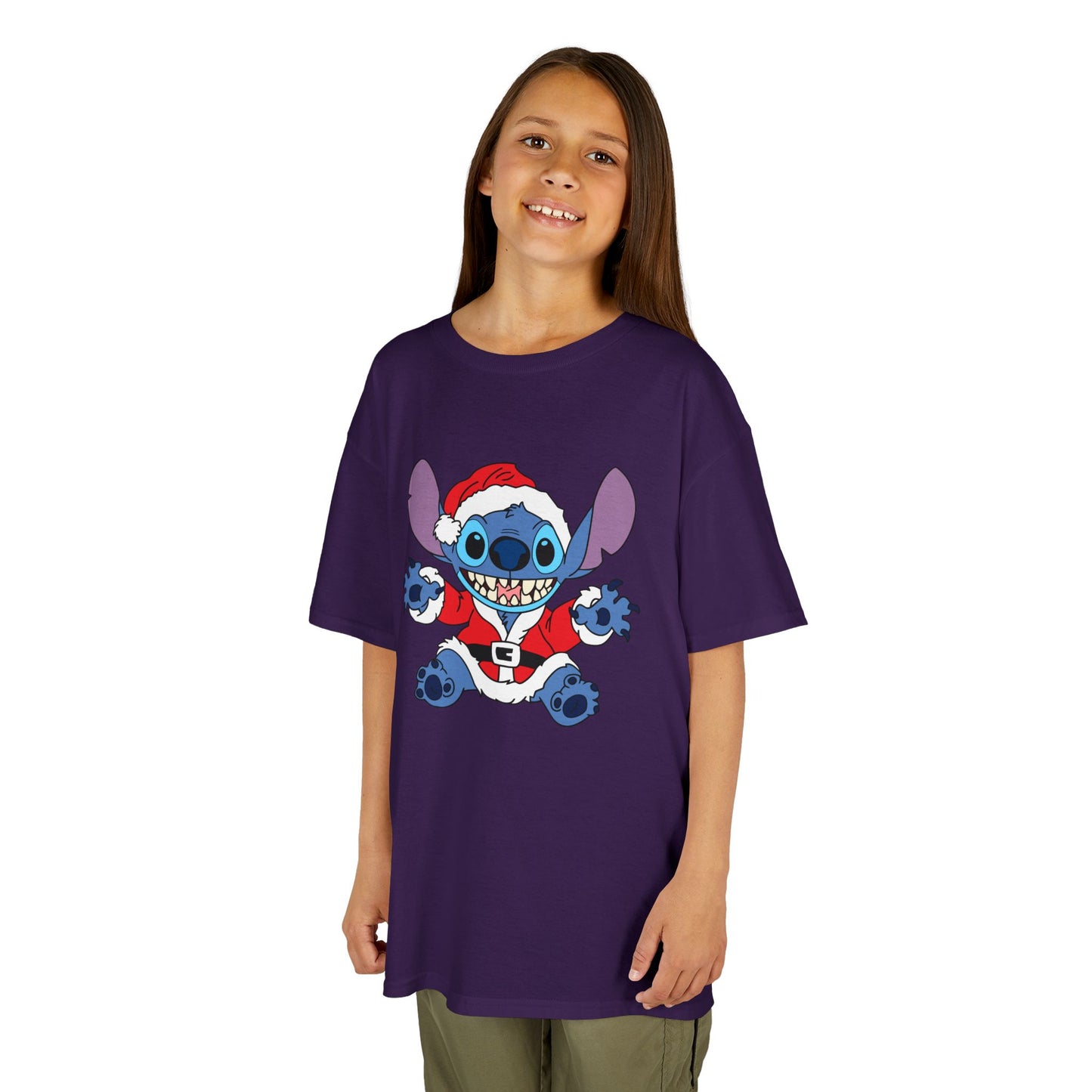 Alien Santa Kids Christmas T-Shirt – Cute Blue Alien Holiday Tee