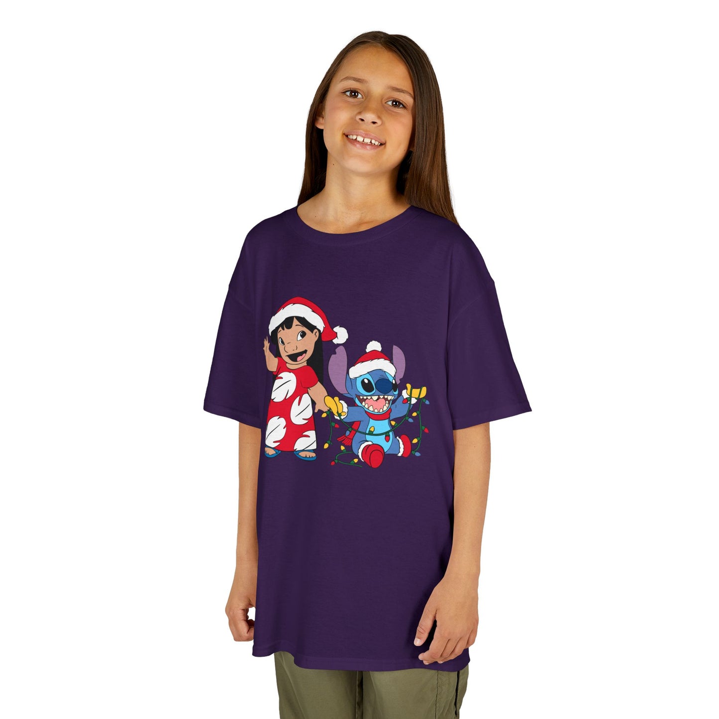 Island Holiday Duo Kids Christmas T-Shirt – Festive Blue Alien & Girl Holiday Tee