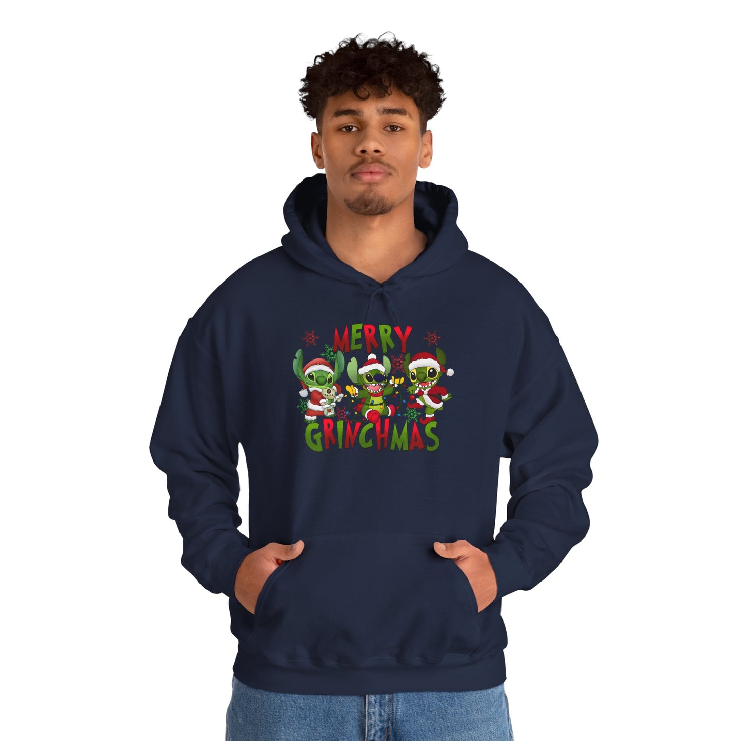 Merry Grinchmas Hoodie – Funny Christmas Unisex Heavy Blend Holiday Sweatshirt
