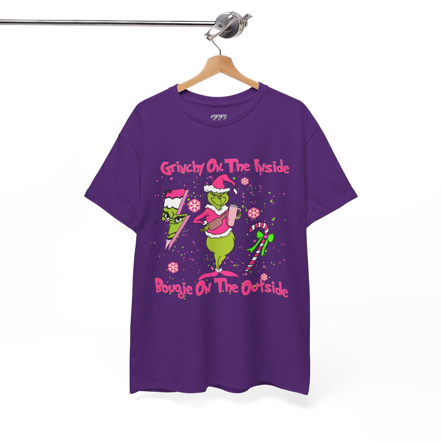 Grinchy On The Inside, Bougie On The Outside Unisex Heavy Cotton T-Shirt - Funny Holiday Tee