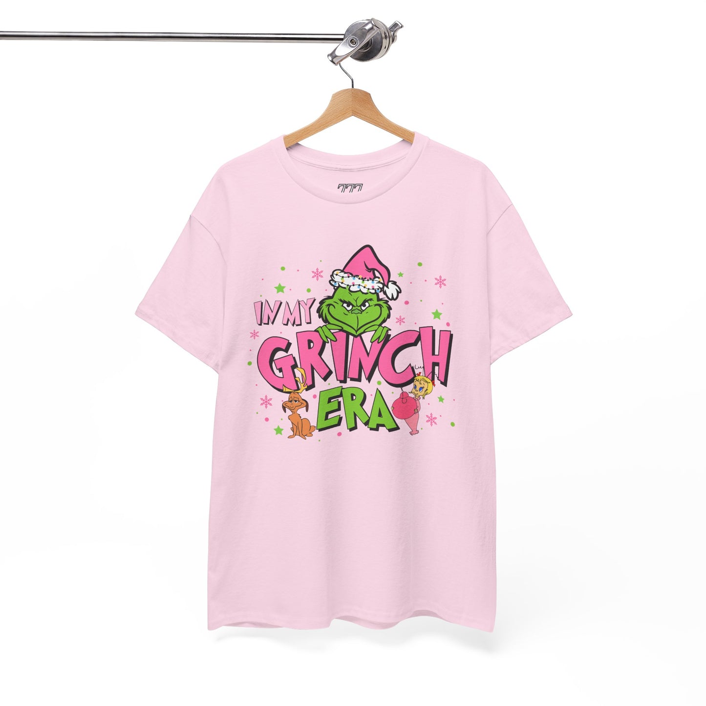 In My Grinch Era Funny Christmas Grinch-Inspired Holiday Tee – Pink Santa Festive Unisex Heavy Cotton T-Shirt