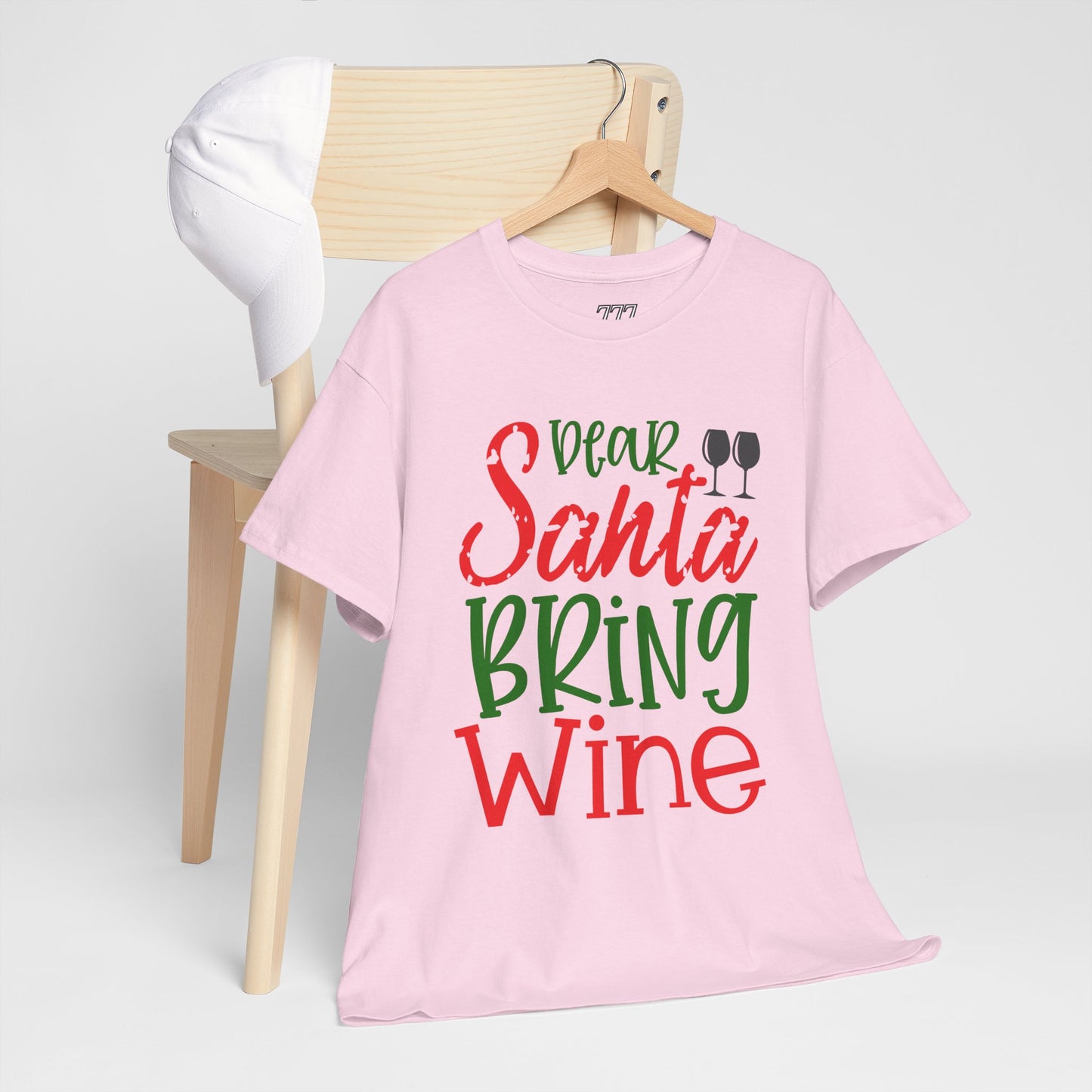 Dear Santa Bring Wine Christmas T-Shirt – Funny Holiday Wine Lover Tee (Unisex)
