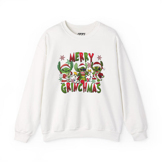 Merry Grinchmas Sweatshirt – Funny Christmas Unisex Heavy Blend Holiday Crewneck