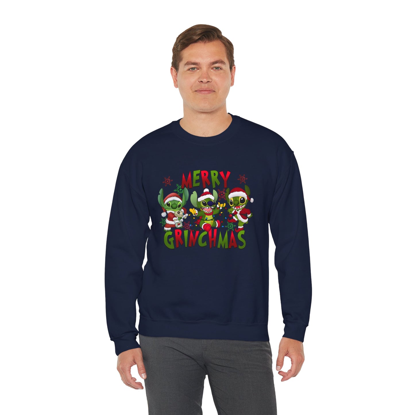 Merry Grinchmas Sweatshirt – Funny Christmas Unisex Heavy Blend Holiday Crewneck