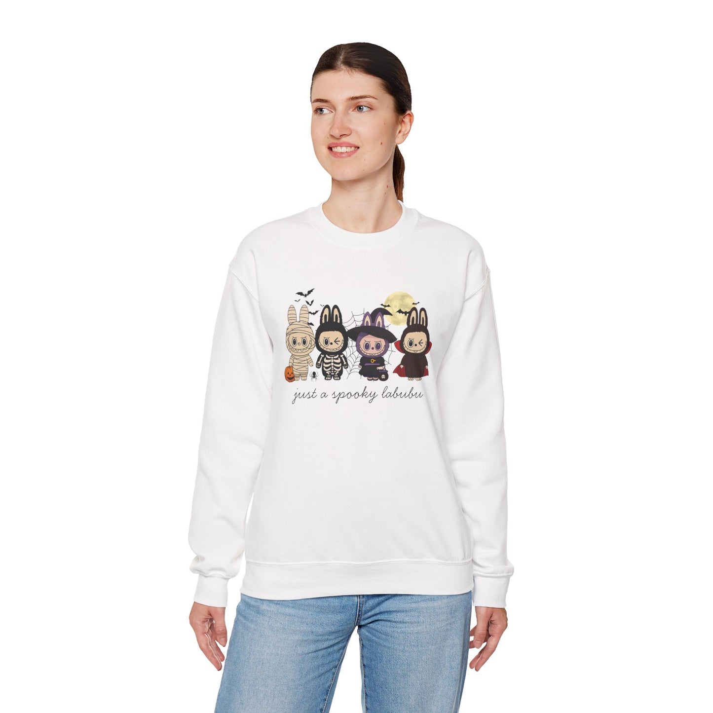 Just A Spooky Labubu Women's Heavy Blend Crewneck Sweatshirt