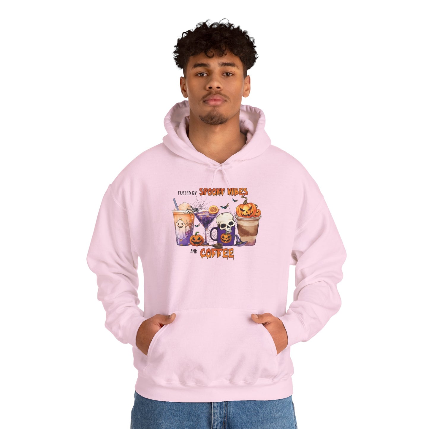 Fueled By Spooky Vibes And Coffee Unisex Heavy Blend Hoodie