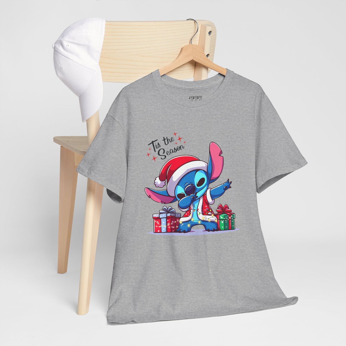 Tis the Season Blue Alien Christmas T-Shirt – Cute Holiday Unisex Heavy Cotton Tee