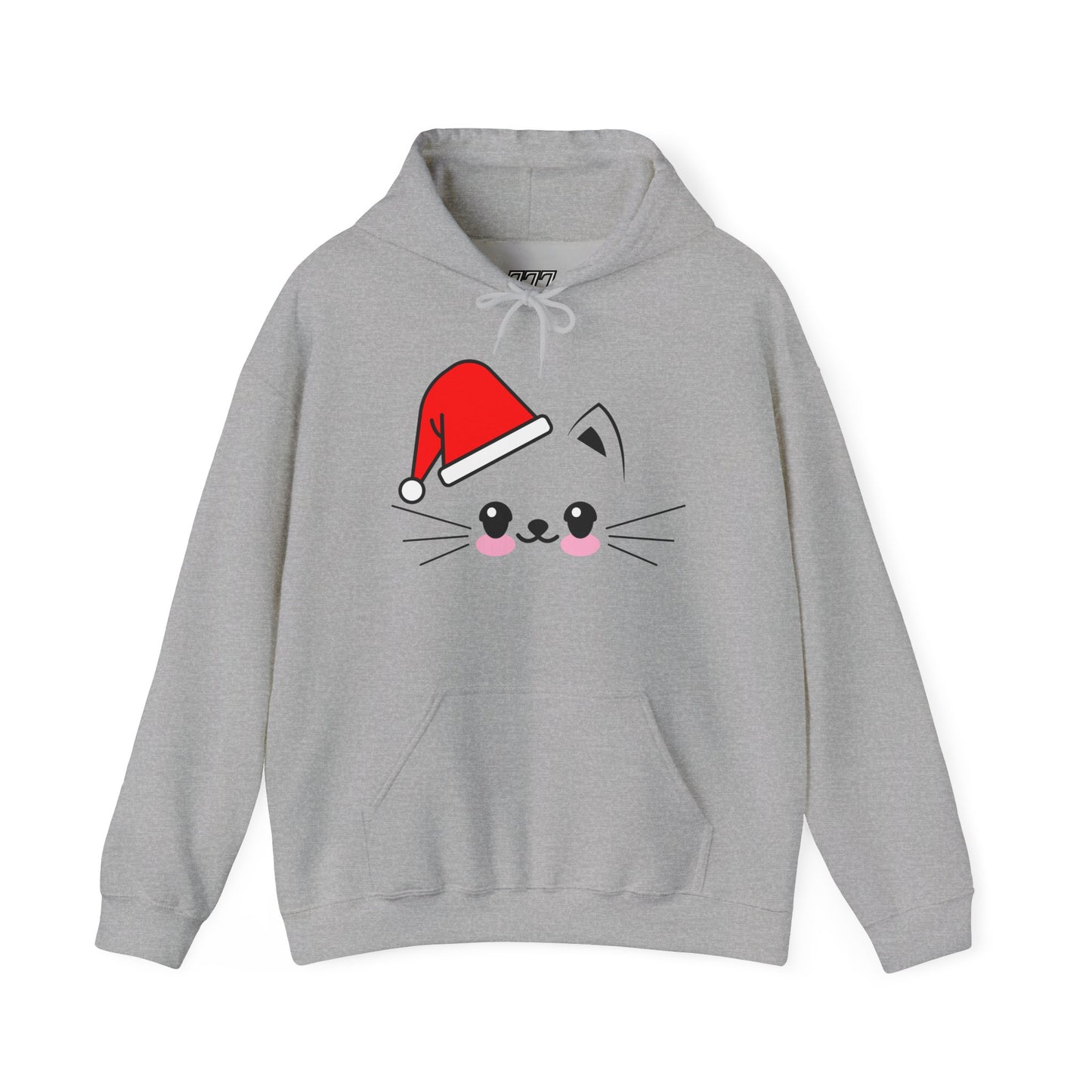 Cat Santa Christmas Hoodie – Cute Kawaii Cat Holiday Hooded Sweatshirt (Unisex)