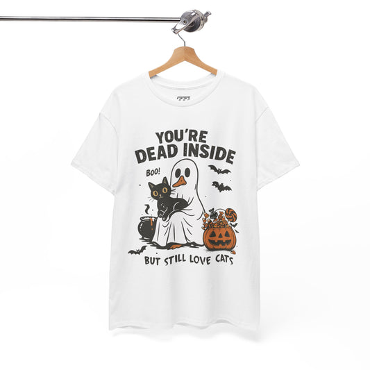 You're Dead Inside But Still Love Cats Unisex Heavy Cotton T-Shirt