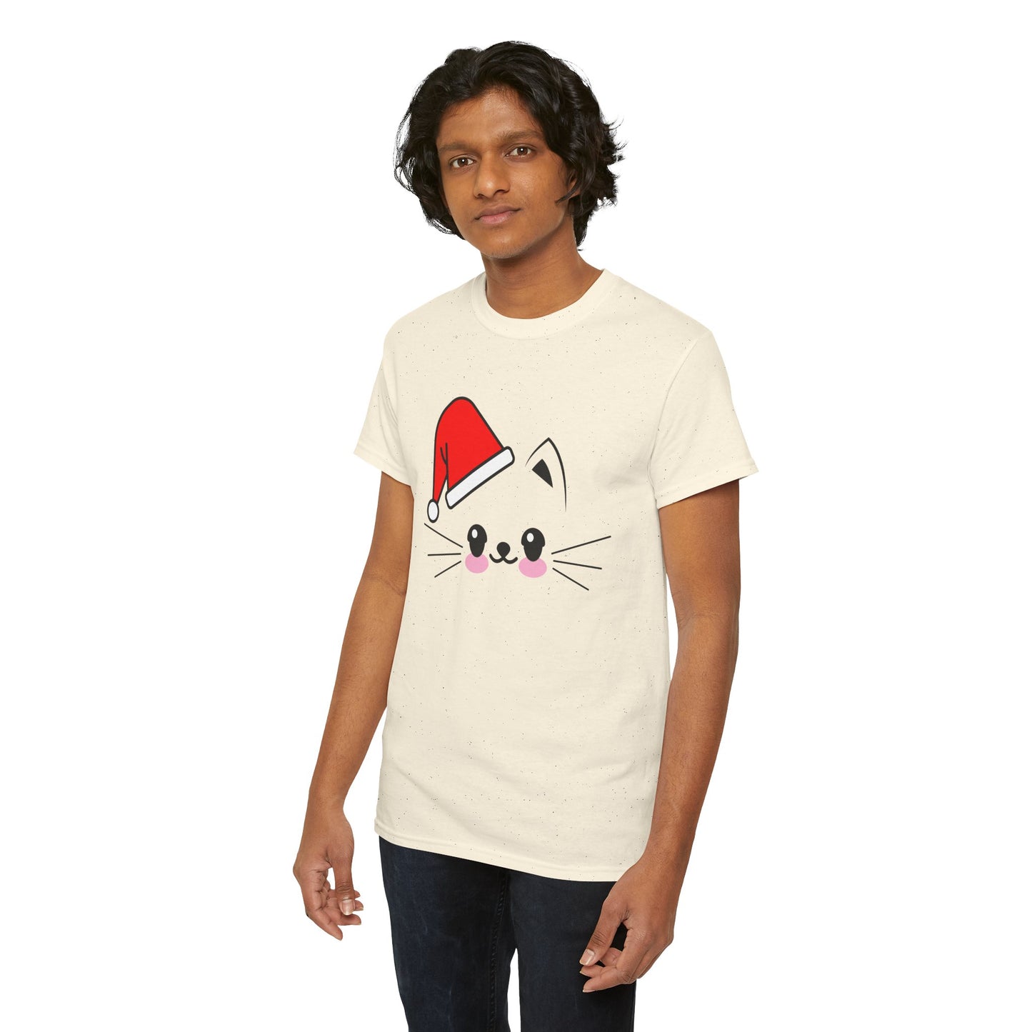 Cat Santa Christmas T-Shirt – Cute Kawaii Cat Holiday Tee (Unisex)