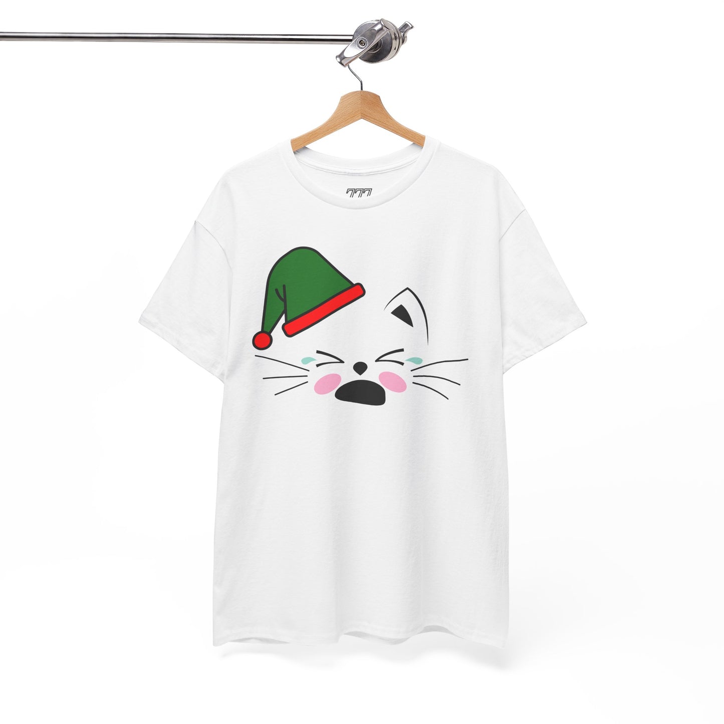 Elf Cat Christmas T-Shirt – Cute Kawaii Cat Holiday Tee (Unisex)