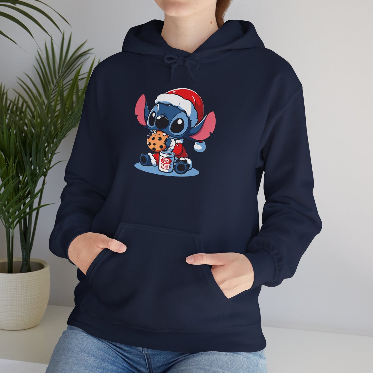 Saint Stitch Christmas Hoodie – Cute Holiday Alien Unisex Heavy Blend Sweatshirt