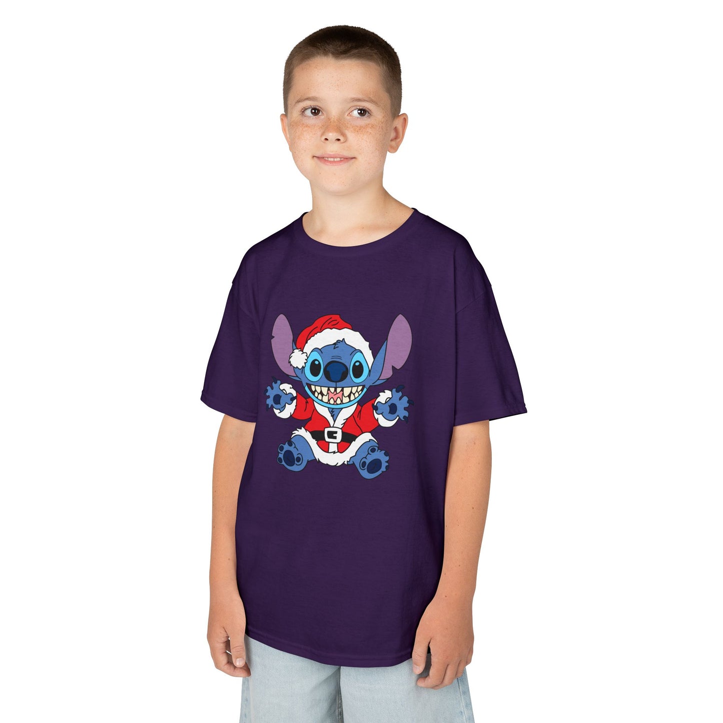 Alien Santa Kids Christmas T-Shirt – Cute Blue Alien Holiday Tee