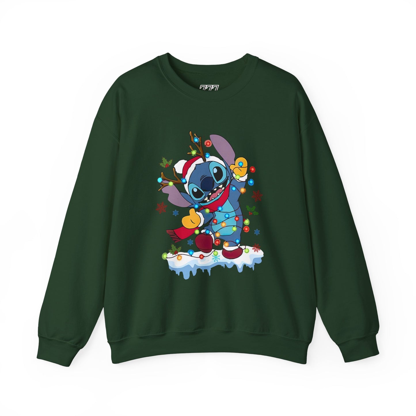 Festive Blue Alien Christmas Lights Unisex Heavy Blend Crewneck Sweatshirt – Cute Holiday Sweater